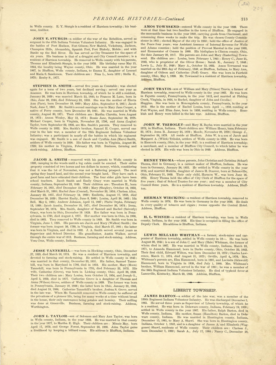 Personal Histories - Continued from Historical Hand-atlas, Illustrated, Containing Large Scale Copper Plate Maps of Each State and Territory of the United States, and the Provinces of Canada, Together With a Complete Reference Map of the World, … 1881 by Relic Map Company