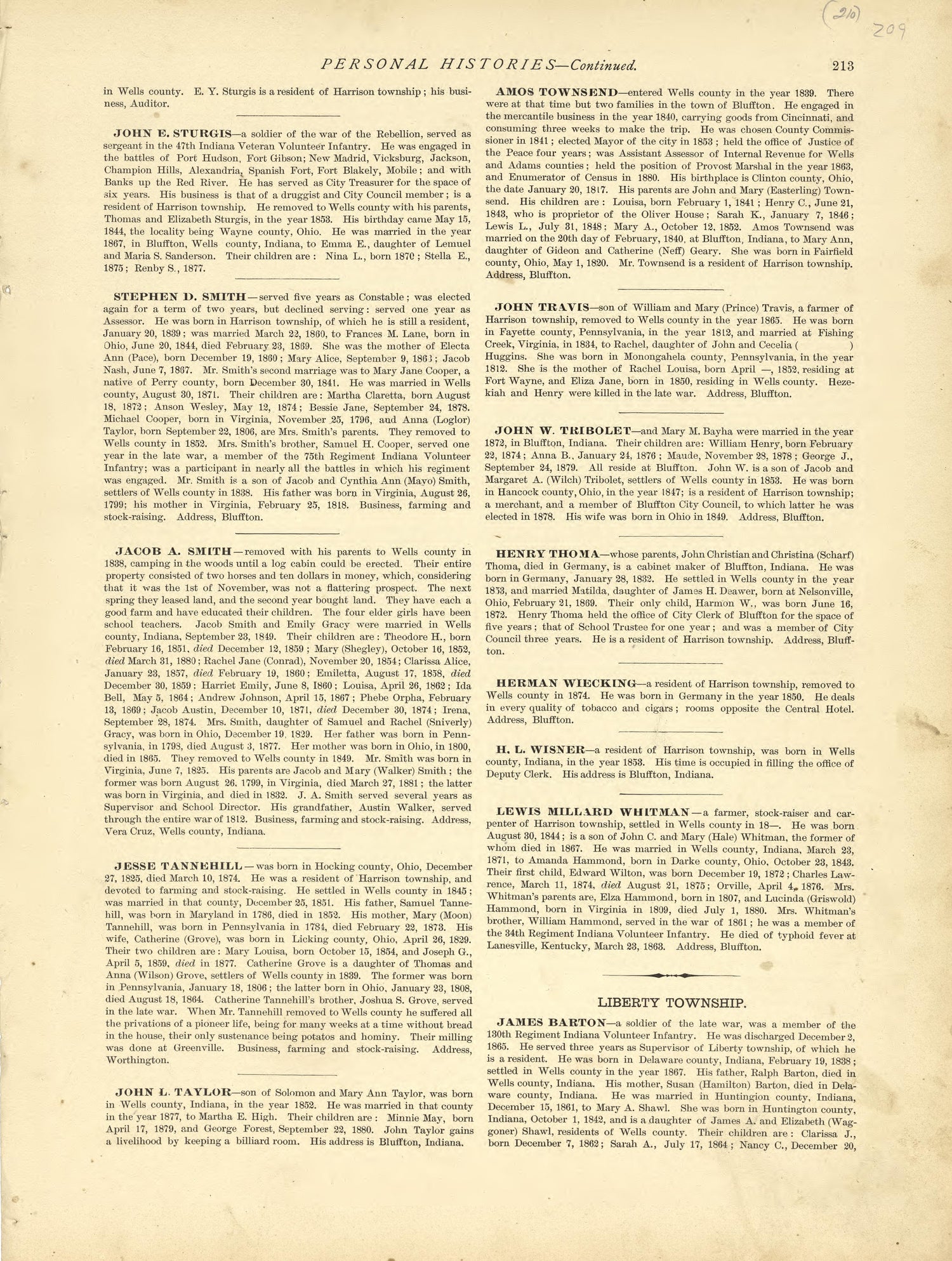 Personal Histories - Continued from Historical Hand-atlas, Illustrated, Containing Large Scale Copper Plate Maps of Each State and Territory of the United States, and the Provinces of Canada, Together With a Complete Reference Map of the World, … 1881 by Relic Map Company