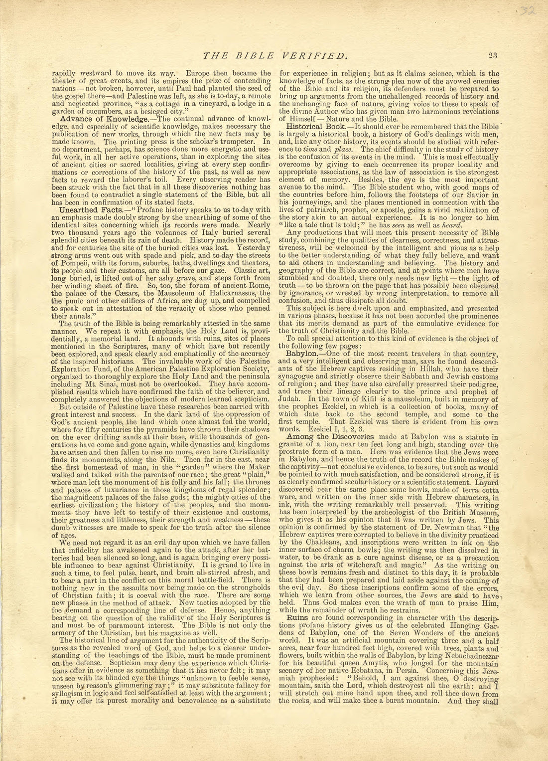 The Bible Verified - Continued from Historical Hand-atlas, Illustrated, Containing Large Scale Copper Plate Maps of Each State and Territory of the United States, and the Provinces of Canada, Together With a Complete Reference Map of the World, … 1881 by Relic Map Company