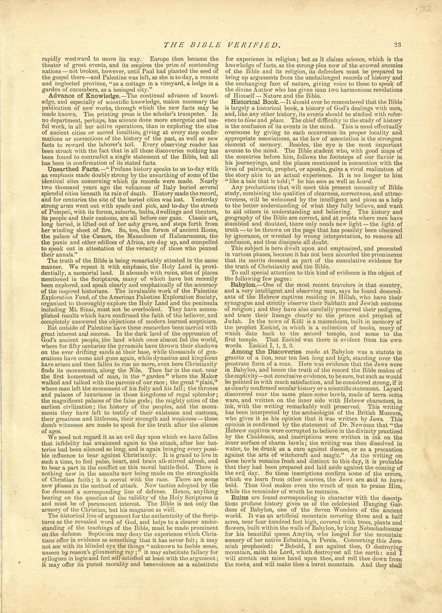 The Bible Verified - Continued from Historical Hand-atlas, Illustrated, Containing Large Scale Copper Plate Maps of Each State and Territory of the United States, and the Provinces of Canada, Together With a Complete Reference Map of the World, … 1881 by Relic Map Company