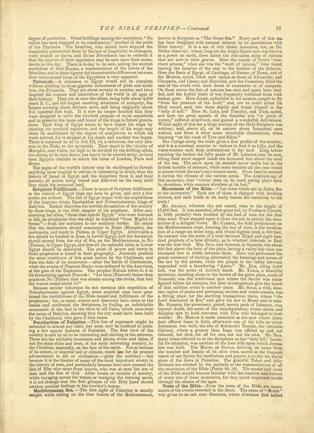 The Bible Verified - Continued from Historical Hand-atlas, Illustrated, Containing Large Scale Copper Plate Maps of Each State and Territory of the United States, and the Provinces of Canada, Together With a Complete Reference Map of the World, … 1881 by Relic Map Company
