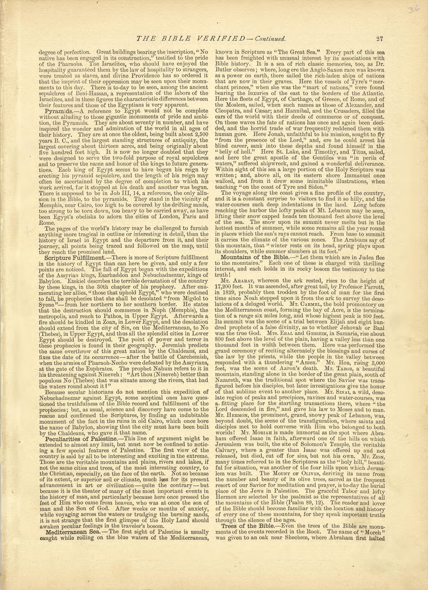 The Bible Verified - Continued from Historical Hand-atlas, Illustrated, Containing Large Scale Copper Plate Maps of Each State and Territory of the United States, and the Provinces of Canada, Together With a Complete Reference Map of the World, … 1881 by Relic Map Company