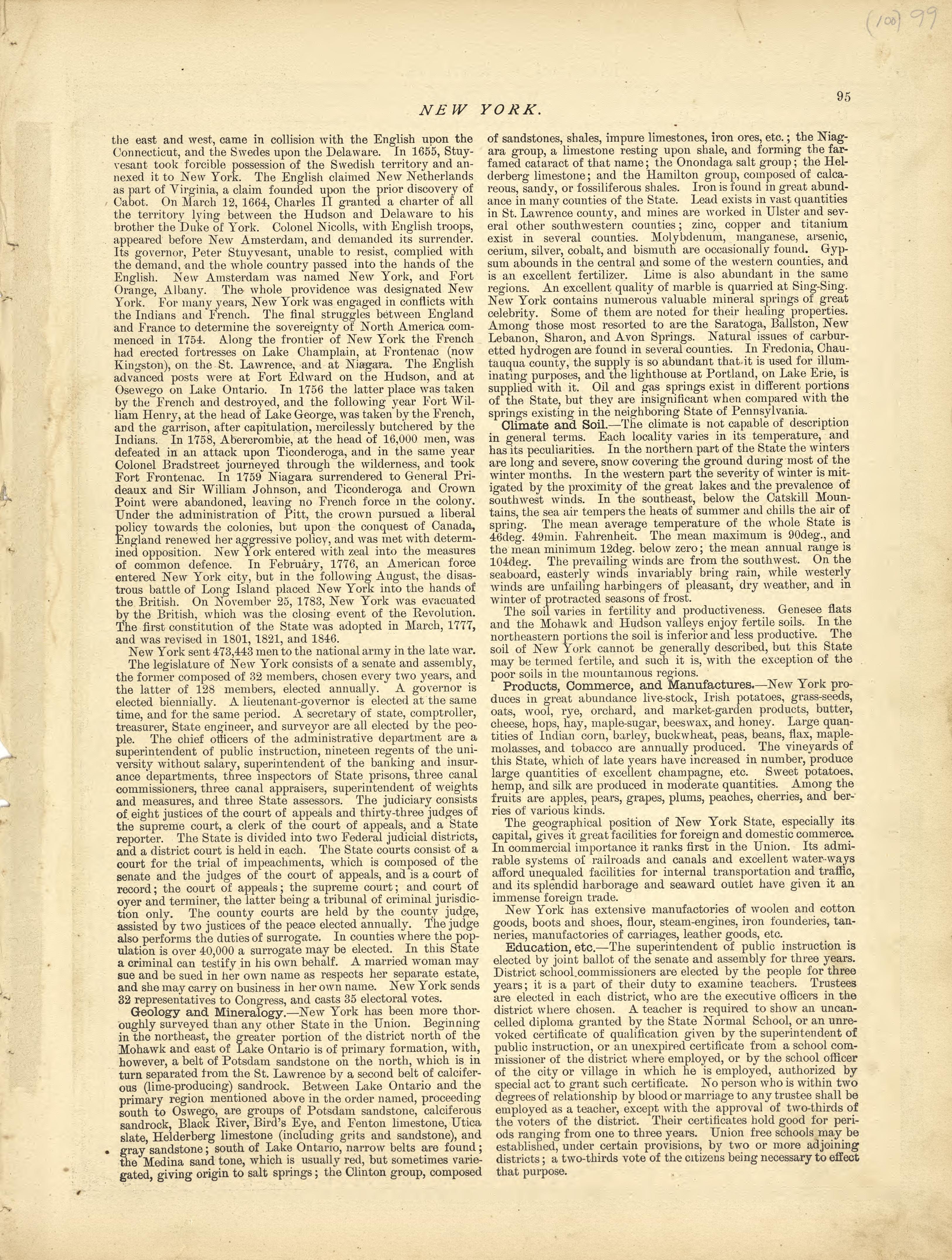 New York from Historical Hand-atlas, Illustrated, Containing Large Scale Copper Plate Maps of Each State and Territory of the United States, and the Provinces of Canada, Together With a Complete Reference Map of the World, … 1881 by Relic Map Company