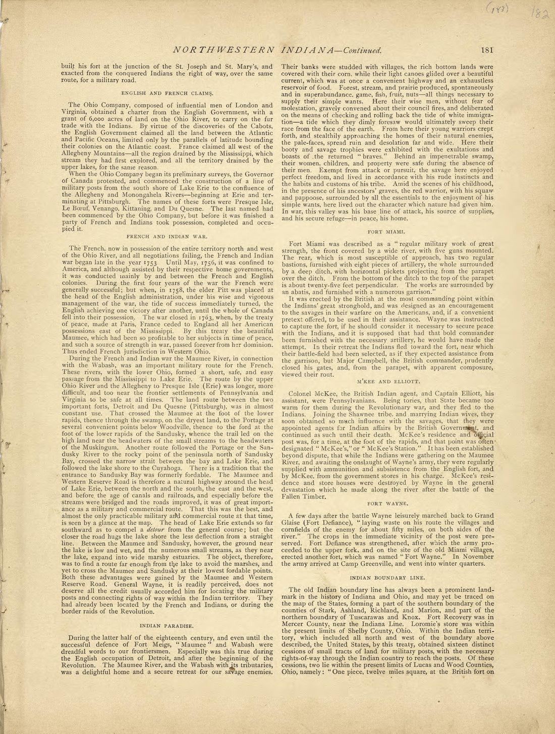 Northwestern Indiana - Continued from Historical Hand-atlas, Illustrated, Containing Large Scale Copper Plate Maps of Each State and Territory of the United States, and the Provinces of Canada, Together With a Complete Reference Map of the World, … 1881 by Relic Map Company