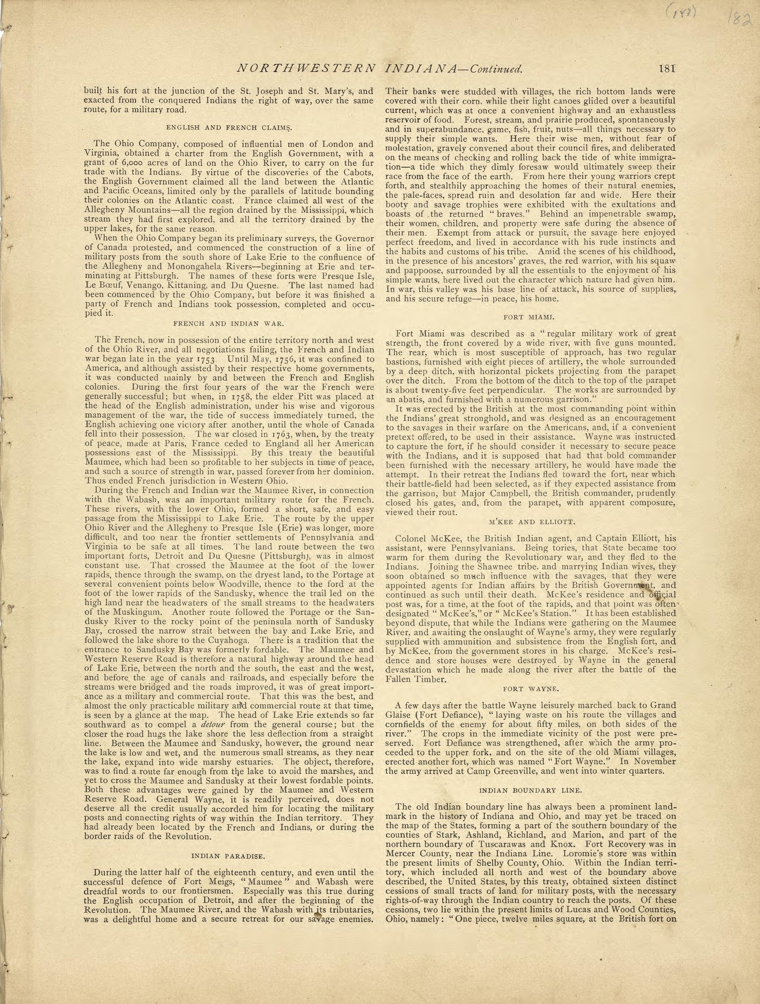 Northwestern Indiana - Continued from Historical Hand-atlas, Illustrated, Containing Large Scale Copper Plate Maps of Each State and Territory of the United States, and the Provinces of Canada, Together With a Complete Reference Map of the World, … 1881 by Relic Map Company