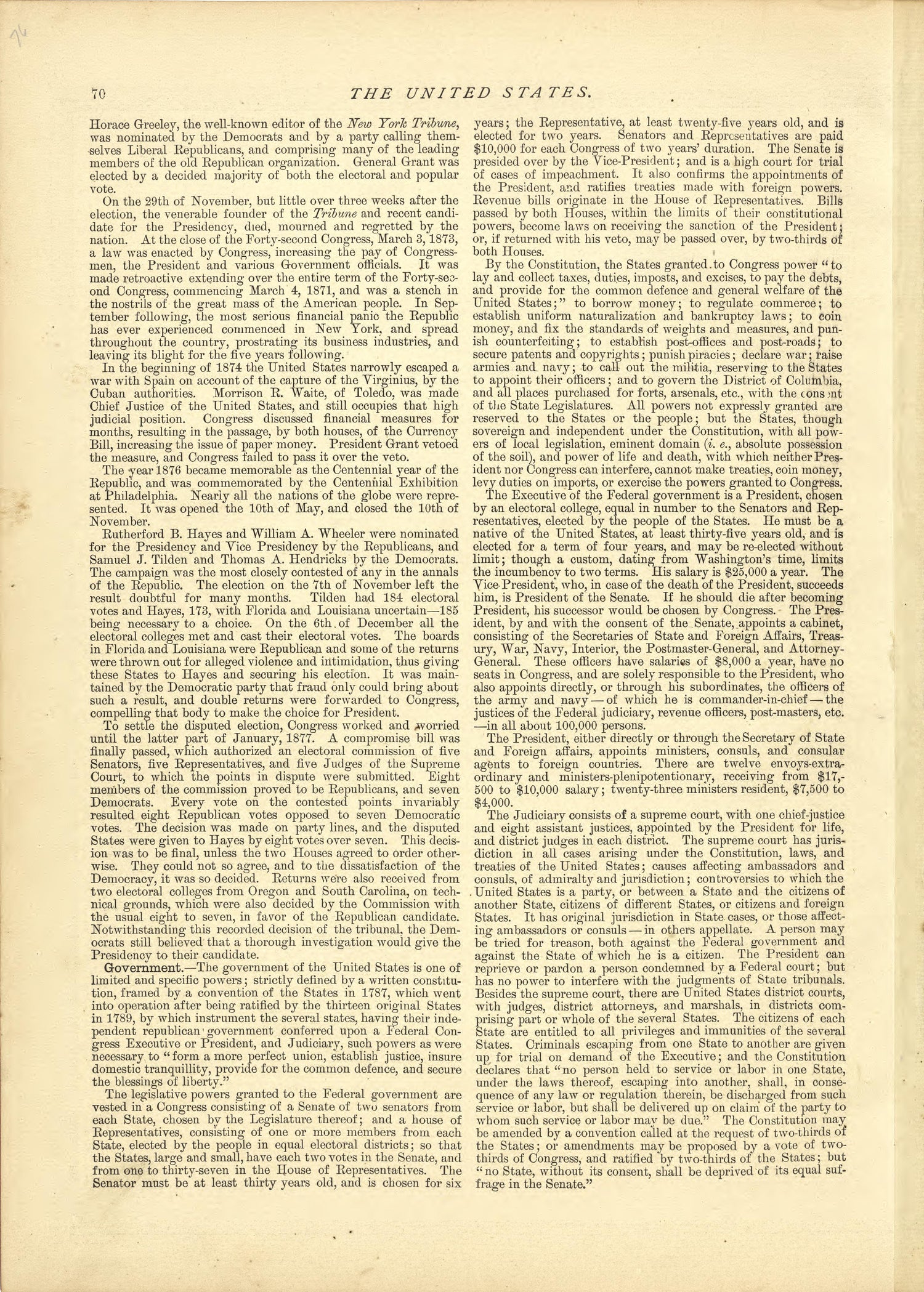 The United States - Continued from Historical Hand-atlas, Illustrated, Containing Large Scale Copper Plate Maps of Each State and Territory of the United States, and the Provinces of Canada, Together With a Complete Reference Map of the World, … 1881 by Relic Map Company