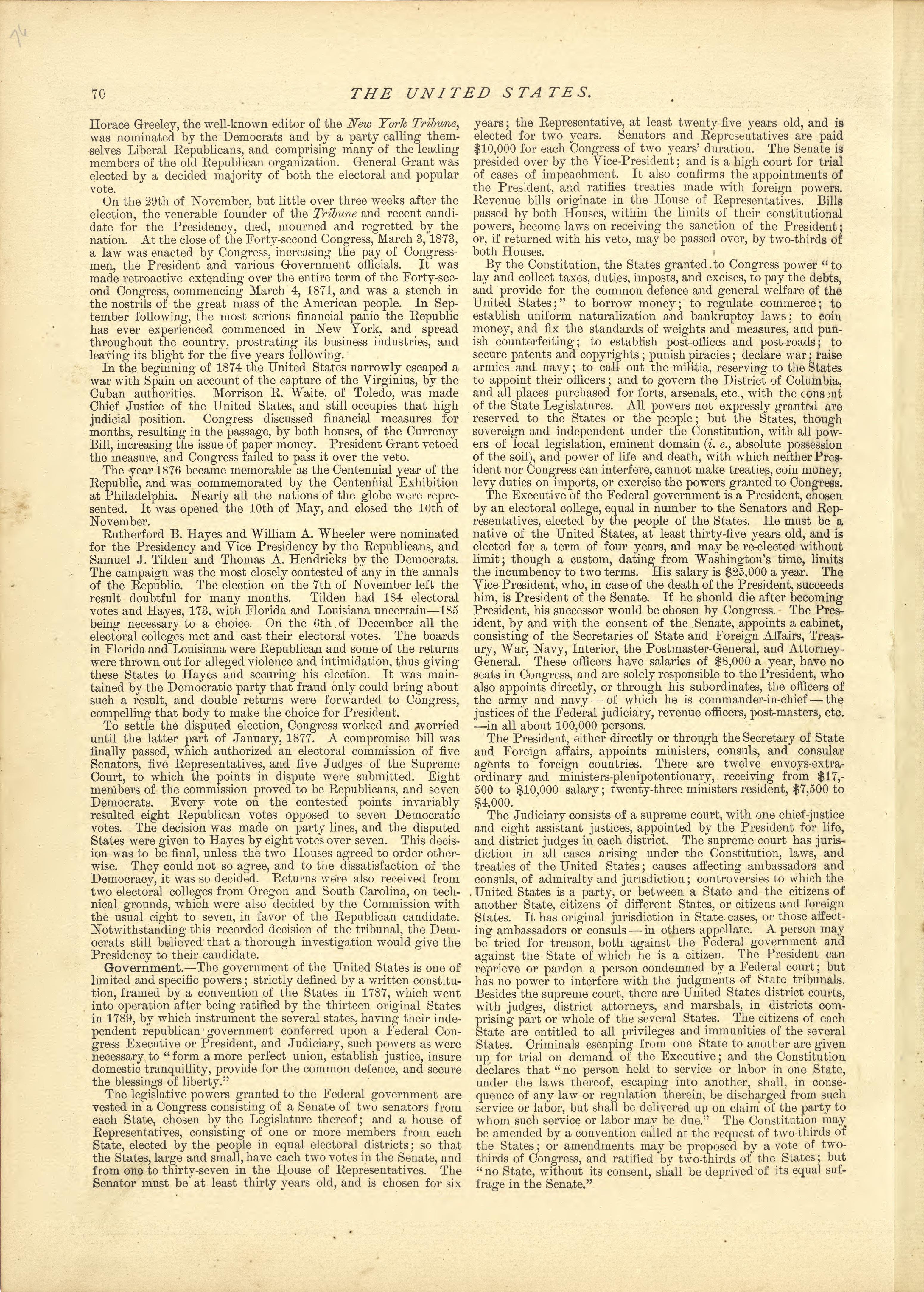 The United States - Continued from Historical Hand-atlas, Illustrated, Containing Large Scale Copper Plate Maps of Each State and Territory of the United States, and the Provinces of Canada, Together With a Complete Reference Map of the World, … 1881 by Relic Map Company