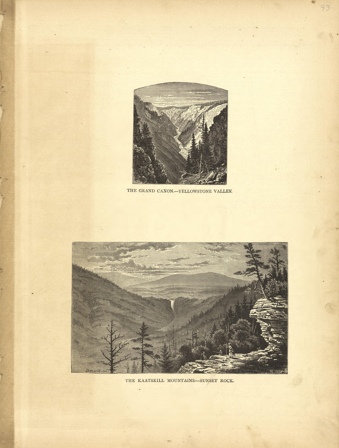 The Grand Canyon - Yellowstone Valley, the Kaatskill Mountains - Sunset Rock from Historical Hand-atlas, Illustrated, Containing Large Scale Copper Plate Maps of Each State and Territory of the United States, and the Provinces of Canada, Together With... by Relic Map Company