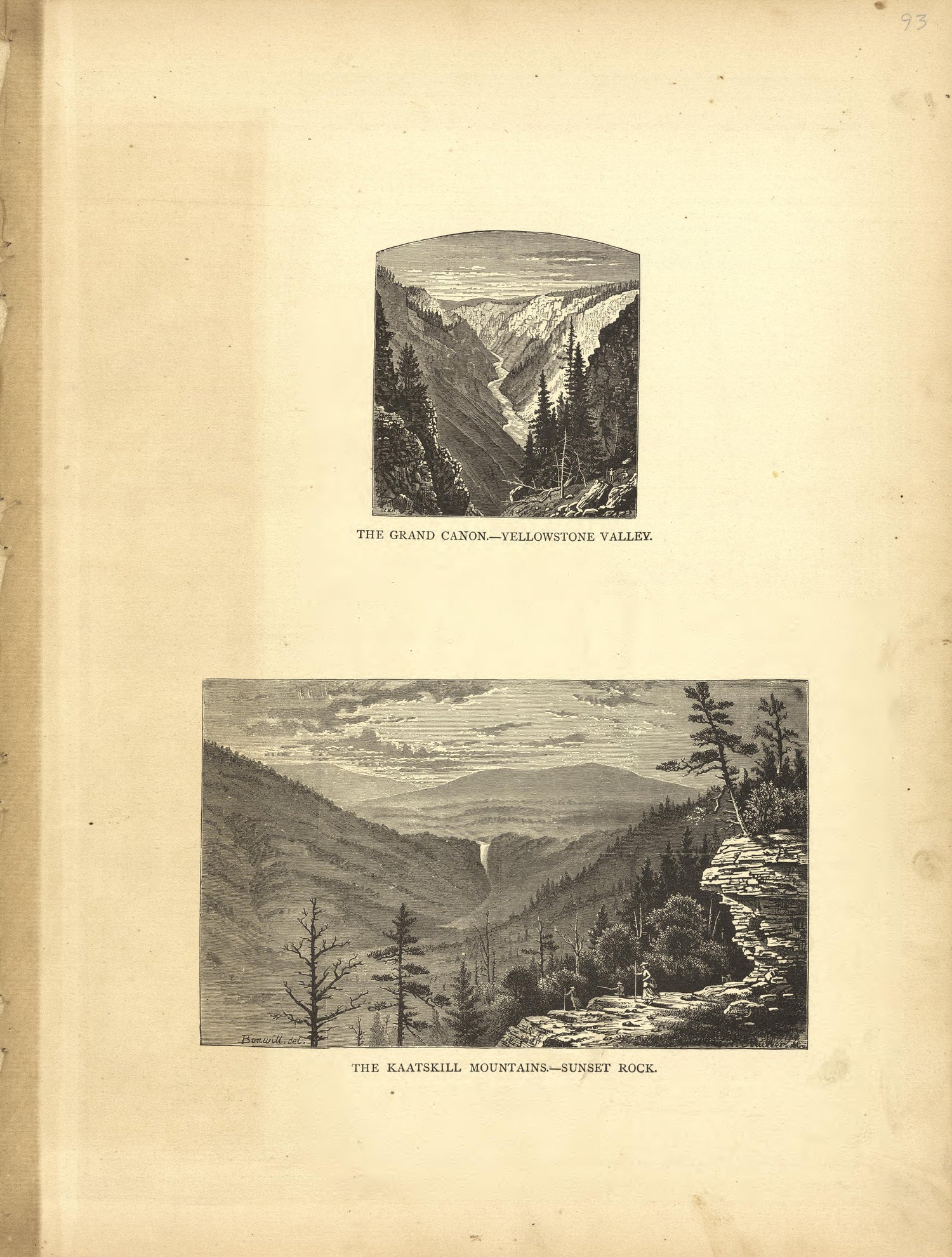 The Grand Canyon - Yellowstone Valley, the Kaatskill Mountains - Sunset Rock from Historical Hand-atlas, Illustrated, Containing Large Scale Copper Plate Maps of Each State and Territory of the United States, and the Provinces of Canada, Together With... by Relic Map Company