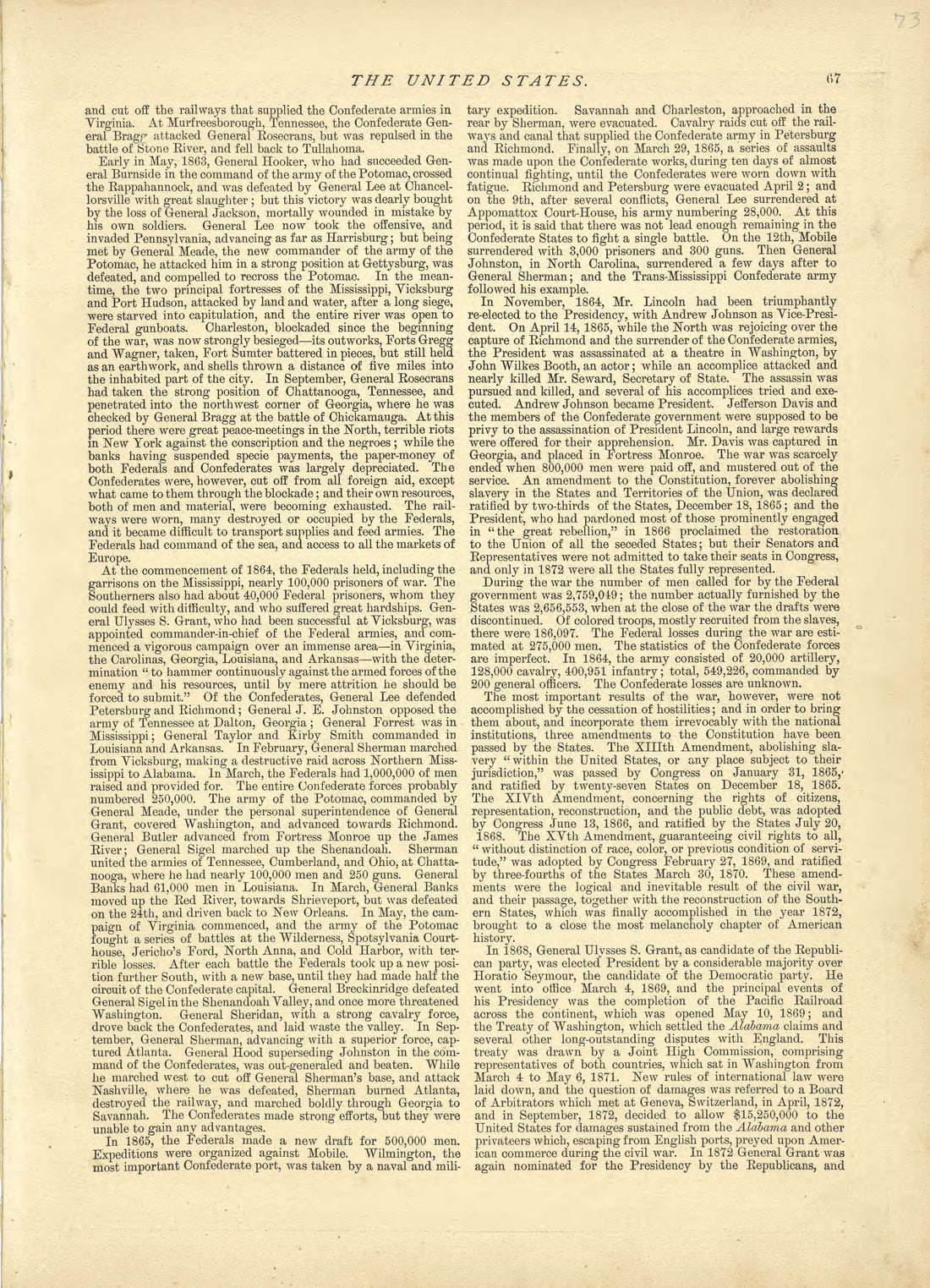 The United States - Continued from Historical Hand-atlas, Illustrated, Containing Large Scale Copper Plate Maps of Each State and Territory of the United States, and the Provinces of Canada, Together With a Complete Reference Map of the World, … 1881 by Relic Map Company