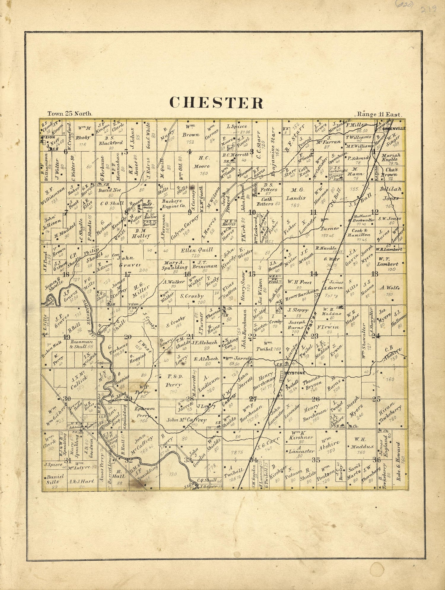 Map of Chester from Historical Hand-atlas, Illustrated, Containing Large Scale Copper Plate Maps of Each State and Territory of the United States, and the Provinces of Canada, Together With a Complete Reference Map of the World, … 1881 by Relic Map Company