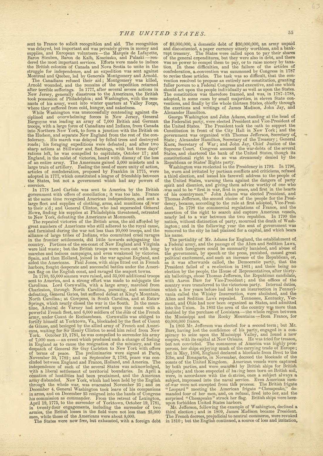 The United States - Continued from Historical Hand-atlas, Illustrated, Containing Large Scale Copper Plate Maps of Each State and Territory of the United States, and the Provinces of Canada, Together With a Complete Reference Map of the World, … 1881 by Relic Map Company