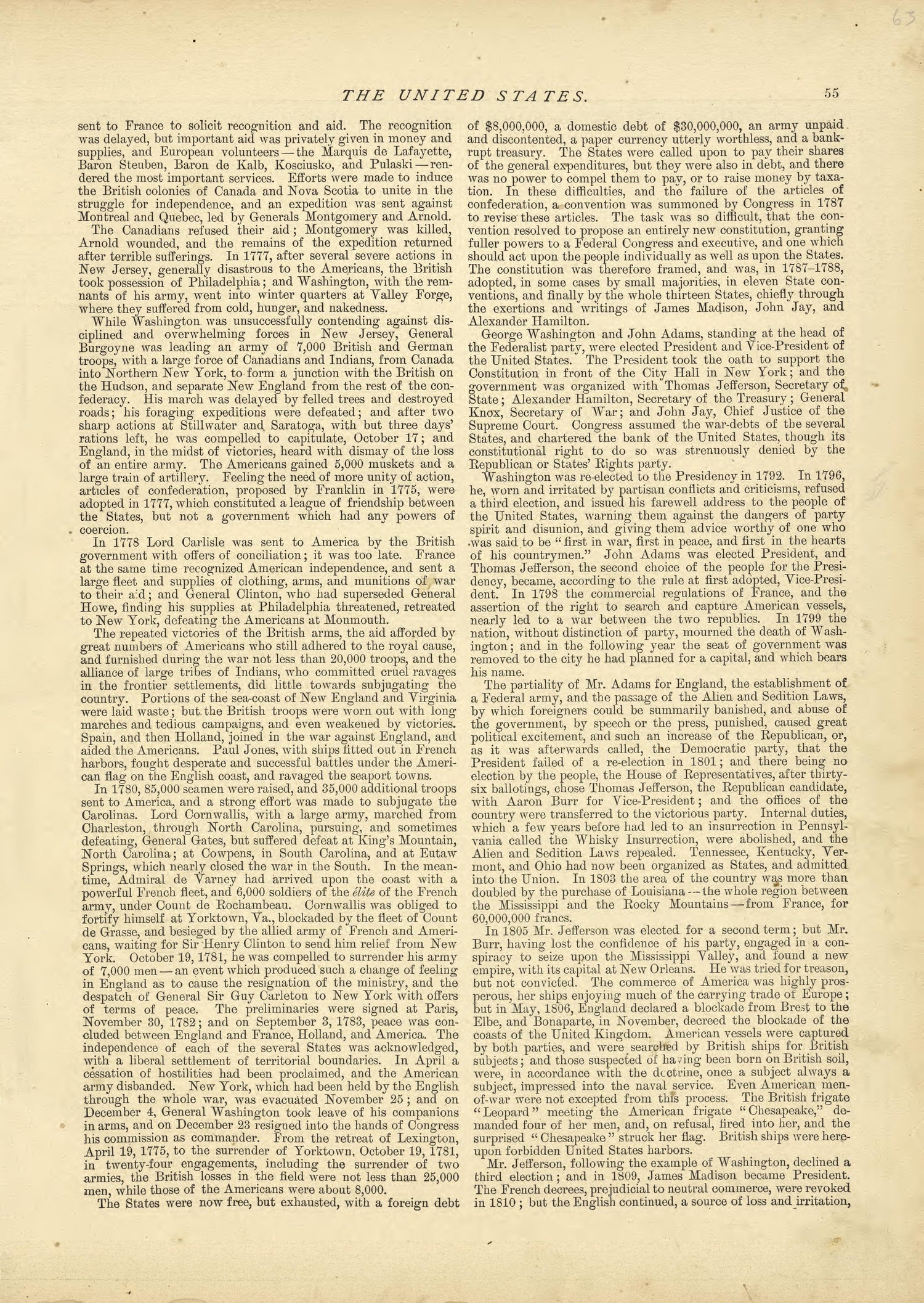 The United States - Continued from Historical Hand-atlas, Illustrated, Containing Large Scale Copper Plate Maps of Each State and Territory of the United States, and the Provinces of Canada, Together With a Complete Reference Map of the World, … 1881 by Relic Map Company