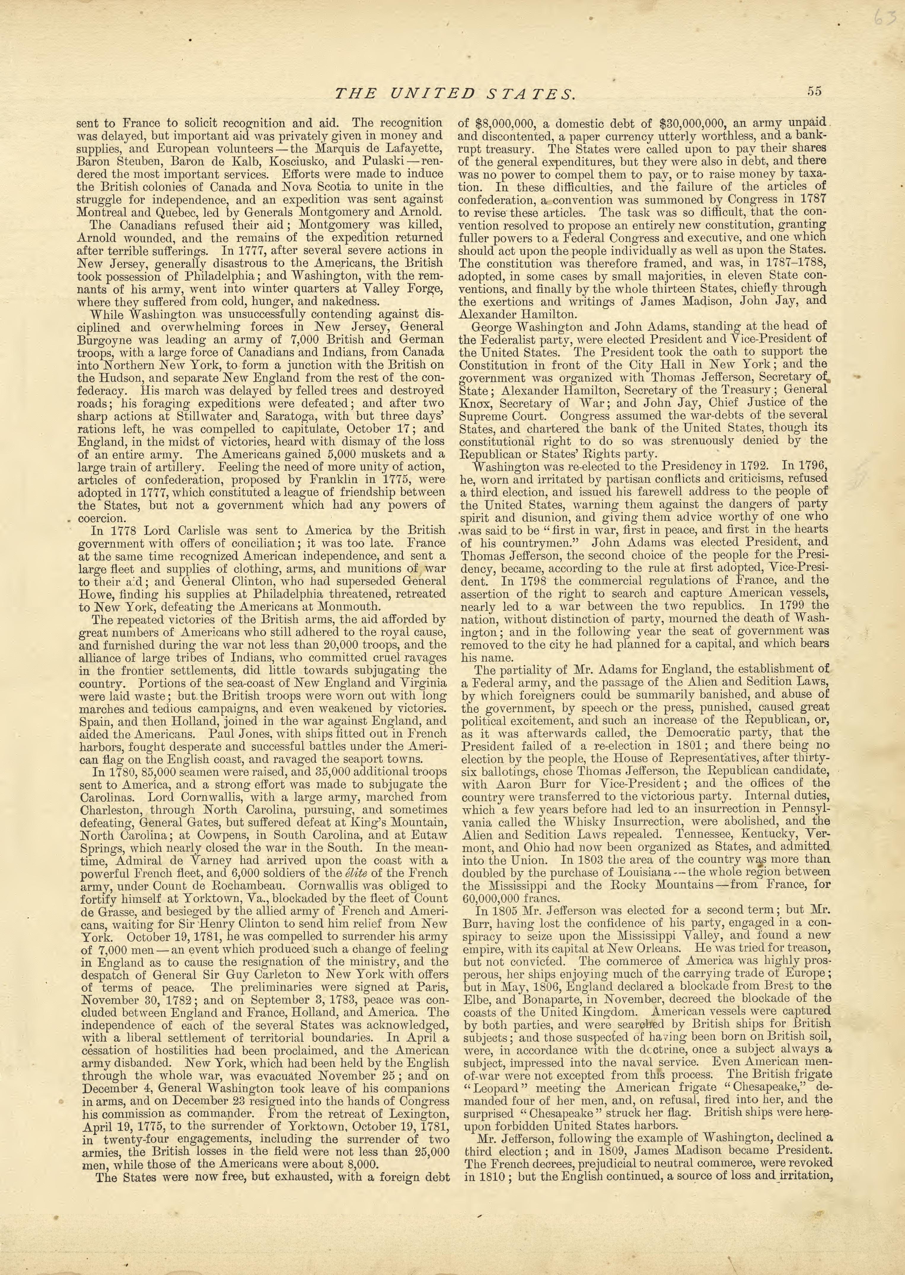 The United States - Continued from Historical Hand-atlas, Illustrated, Containing Large Scale Copper Plate Maps of Each State and Territory of the United States, and the Provinces of Canada, Together With a Complete Reference Map of the World, … 1881 by Relic Map Company