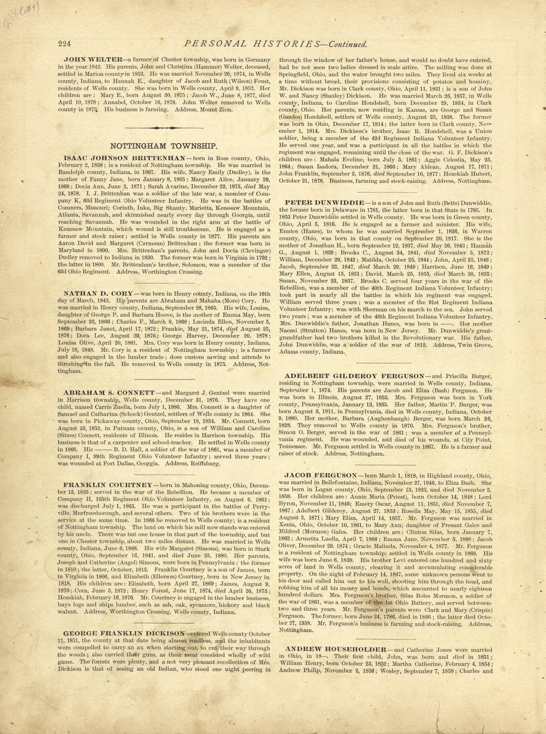 Personal Histories - Continued from Historical Hand-atlas, Illustrated, Containing Large Scale Copper Plate Maps of Each State and Territory of the United States, and the Provinces of Canada, Together With a Complete Reference Map of the World, … 1881 by Relic Map Company