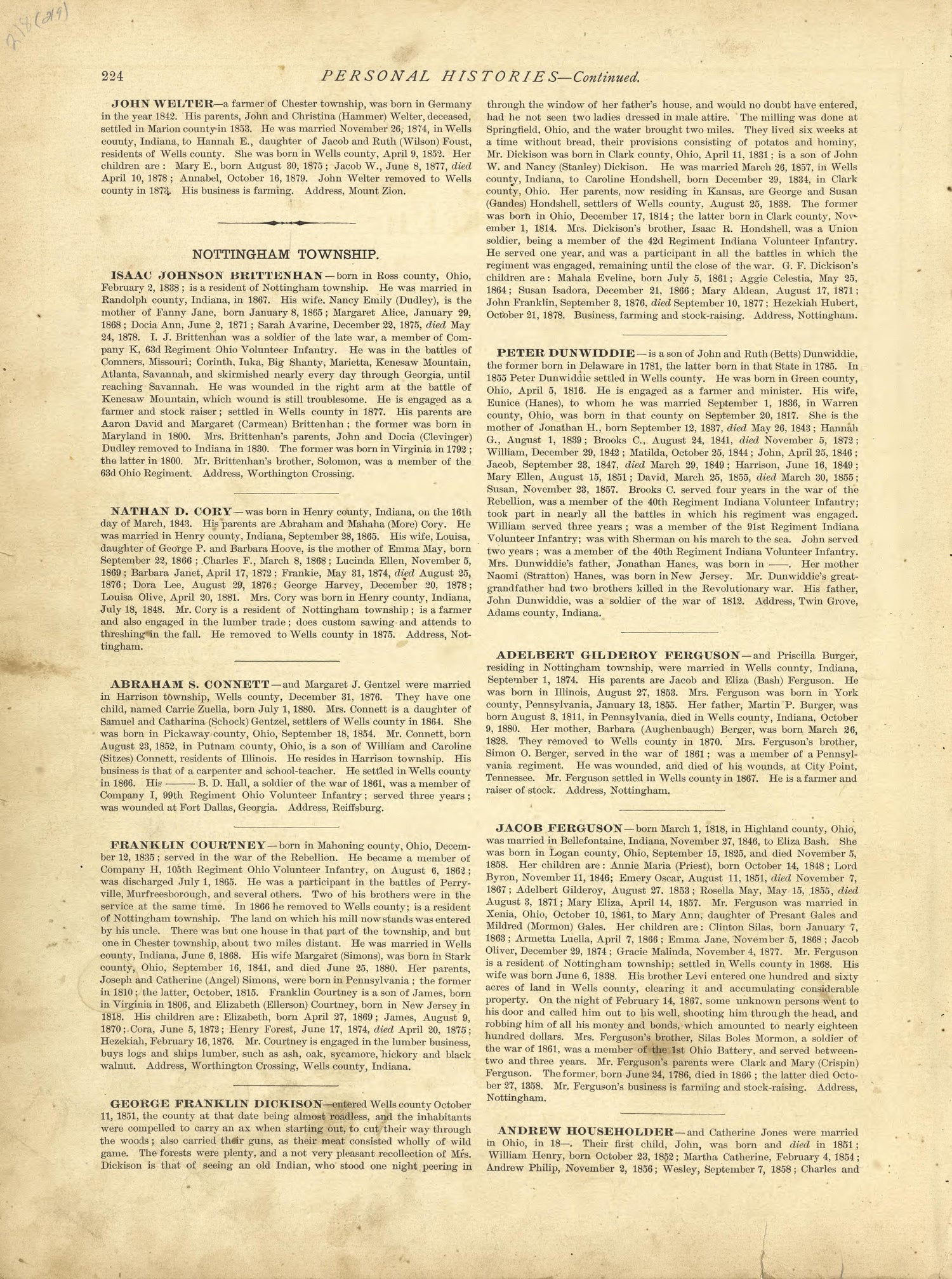 Personal Histories - Continued from Historical Hand-atlas, Illustrated, Containing Large Scale Copper Plate Maps of Each State and Territory of the United States, and the Provinces of Canada, Together With a Complete Reference Map of the World, … 1881 by Relic Map Company