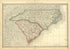 Map of North and South Carolina from Historical Hand-atlas, Illustrated, Containing Large Scale Copper Plate Maps of Each State and Territory of the United States, and the Provinces of Canada, Together With a Complete Reference Map of the World, … 1881 by Relic Map Company