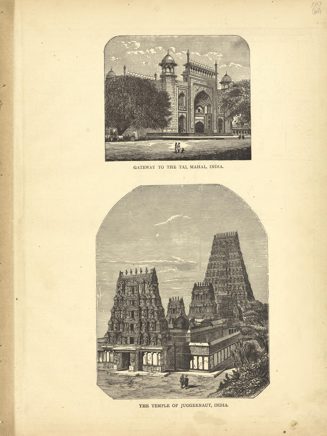 Gateway to the Taj Mahal, Temple of Juggernaut, India from Historical Hand-atlas, Illustrated, Containing Large Scale Copper Plate Maps of Each State and Territory of the United States, and the Provinces of Canada, Together With a Complete Reference M... by Relic Map Company