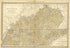 Map of Kentucky and Tennessee from Historical Hand-atlas, Illustrated, Containing Large Scale Copper Plate Maps of Each State and Territory of the United States, and the Provinces of Canada, Together With a Complete Reference Map of the World, … 1881 by Relic Map Company