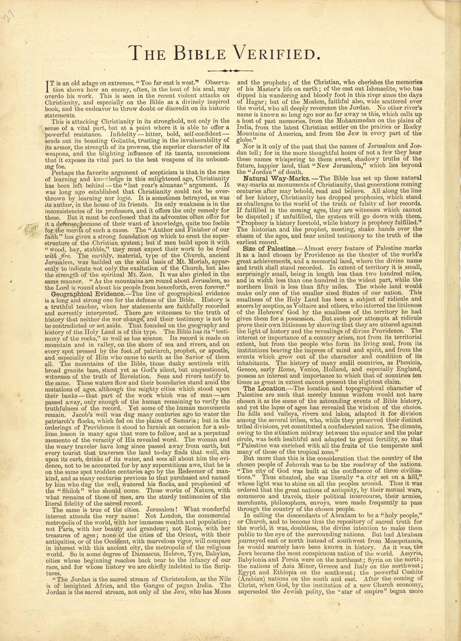 The Bible Verified from Historical Hand-atlas, Illustrated, Containing Large Scale Copper Plate Maps of Each State and Territory of the United States, and the Provinces of Canada, Together With a Complete Reference Map of the World, … 1881 by Relic Map Company
