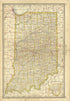Map of Indiana from Historical Hand-atlas, Illustrated, Containing Large Scale Copper Plate Maps of Each State and Territory of the United States, and the Provinces of Canada, Together With a Complete Reference Map of the World, … 1881 by Relic Map Company