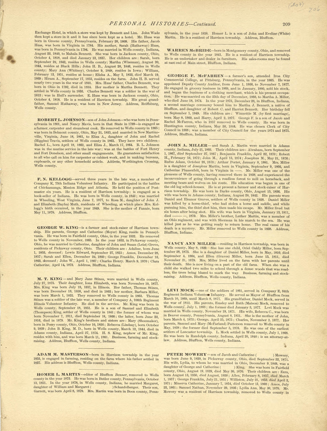 Personal Histories - Continued from Historical Hand-atlas, Illustrated, Containing Large Scale Copper Plate Maps of Each State and Territory of the United States, and the Provinces of Canada, Together With a Complete Reference Map of the World, … 1881 by Relic Map Company