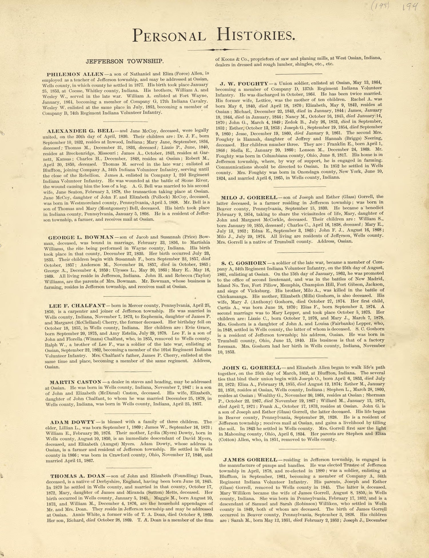 Personal Histories from Historical Hand-atlas, Illustrated, Containing Large Scale Copper Plate Maps of Each State and Territory of the United States, and the Provinces of Canada, Together With a Complete Reference Map of the World, … 1881 by Relic Map Company