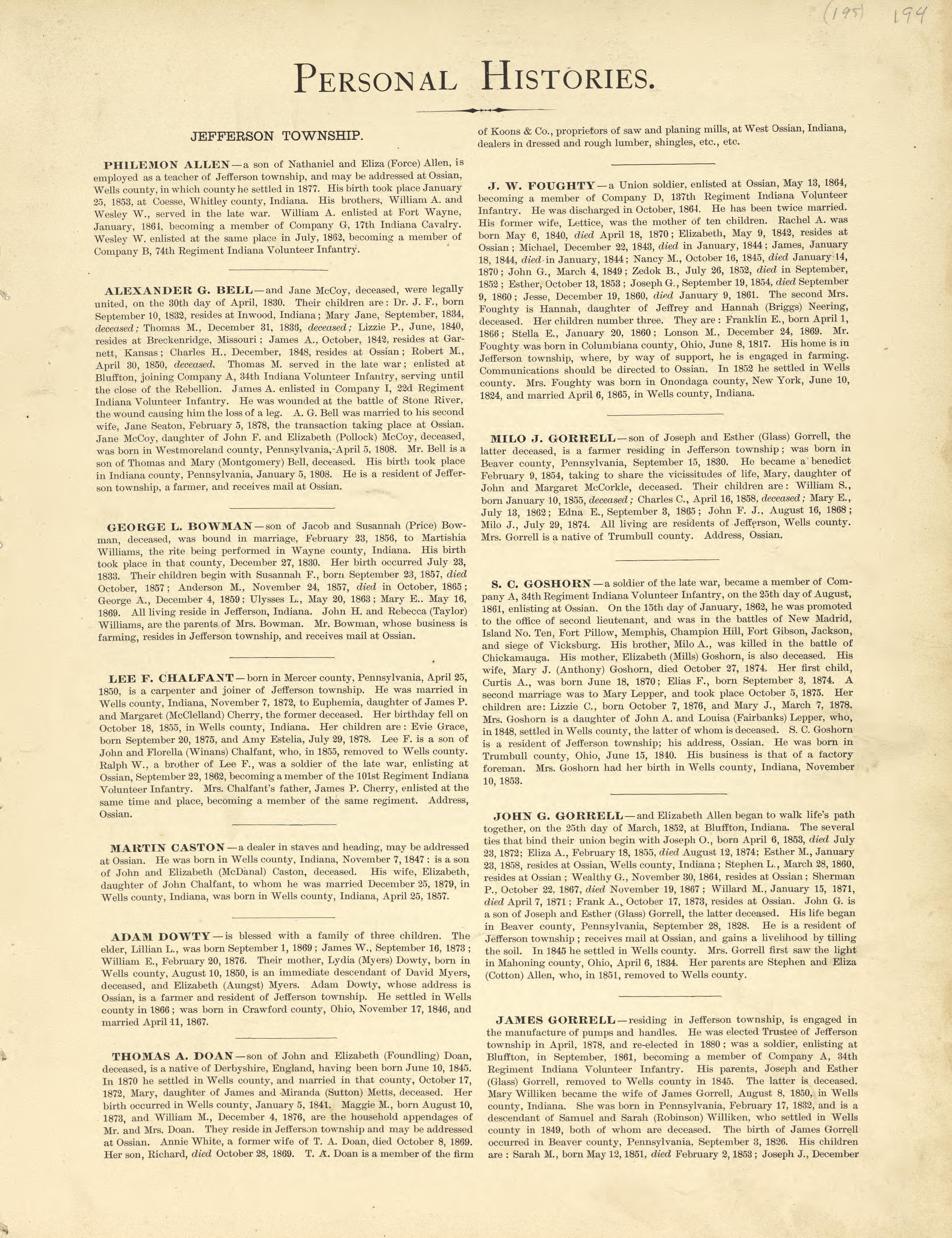 Personal Histories from Historical Hand-atlas, Illustrated, Containing Large Scale Copper Plate Maps of Each State and Territory of the United States, and the Provinces of Canada, Together With a Complete Reference Map of the World, … 1881 by Relic Map Company