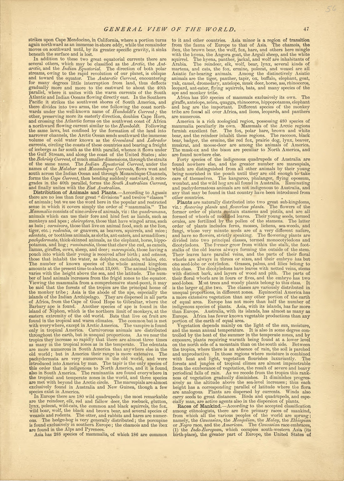 General View of the World - Continued from Historical Hand-atlas, Illustrated, Containing Large Scale Copper Plate Maps of Each State and Territory of the United States, and the Provinces of Canada, Together With a Complete Reference Map of the World,... by Relic Map Company