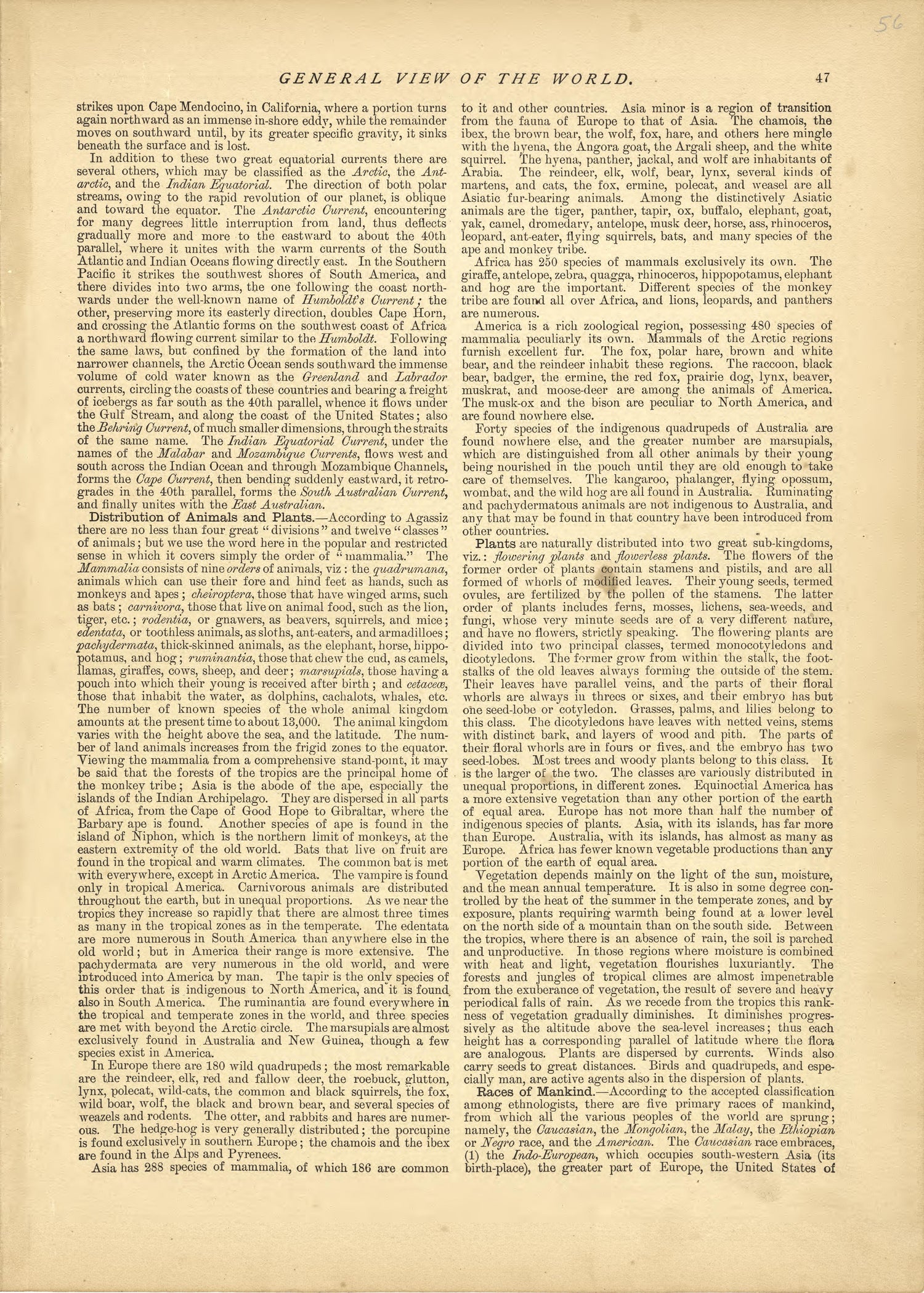 General View of the World - Continued from Historical Hand-atlas, Illustrated, Containing Large Scale Copper Plate Maps of Each State and Territory of the United States, and the Provinces of Canada, Together With a Complete Reference Map of the World,... by Relic Map Company