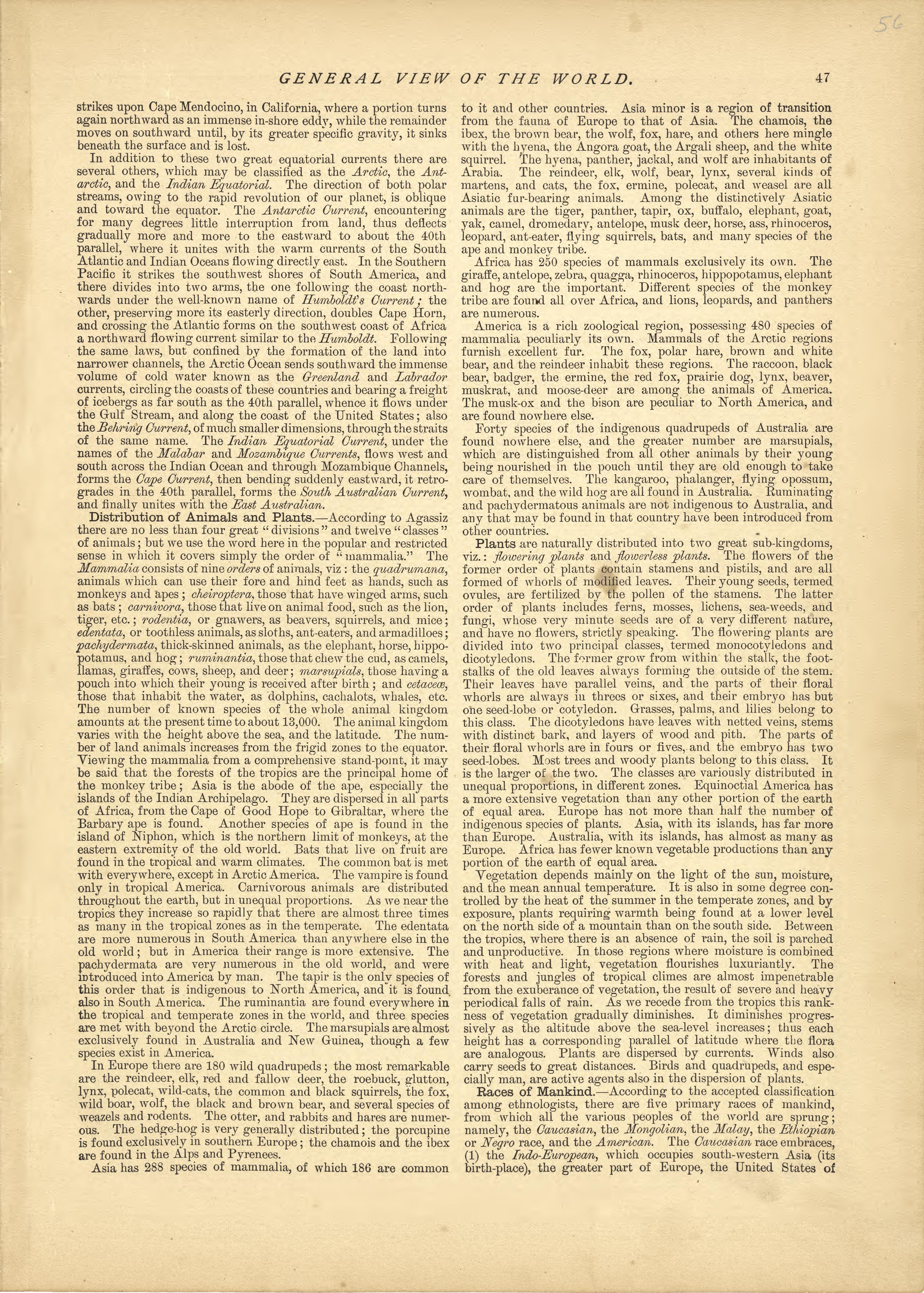 General View of the World - Continued from Historical Hand-atlas, Illustrated, Containing Large Scale Copper Plate Maps of Each State and Territory of the United States, and the Provinces of Canada, Together With a Complete Reference Map of the World,... by Relic Map Company