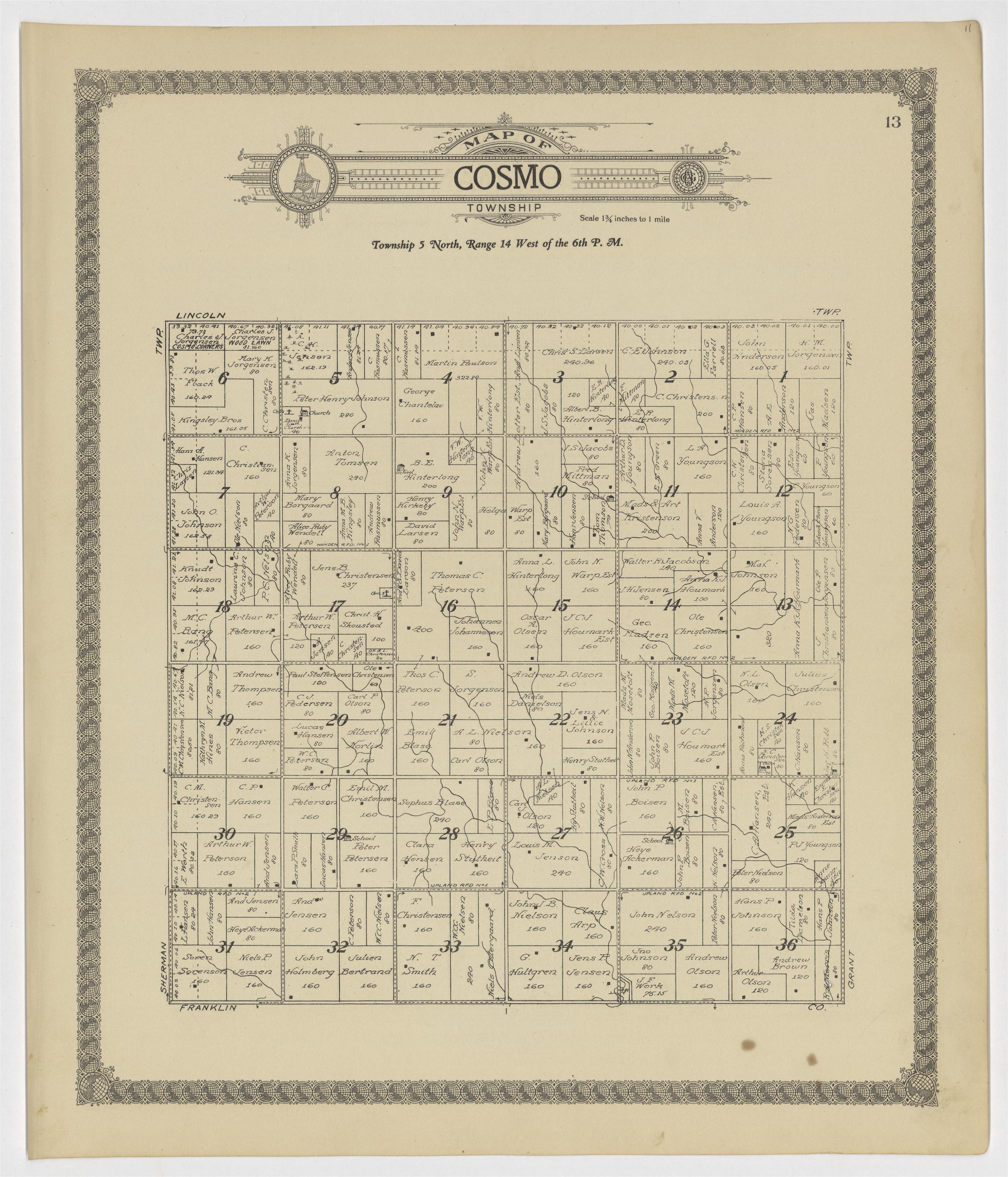 This old map of Kearney County, Nebraska,  was created by Geo. A. Ogle &amp; Co in 1923