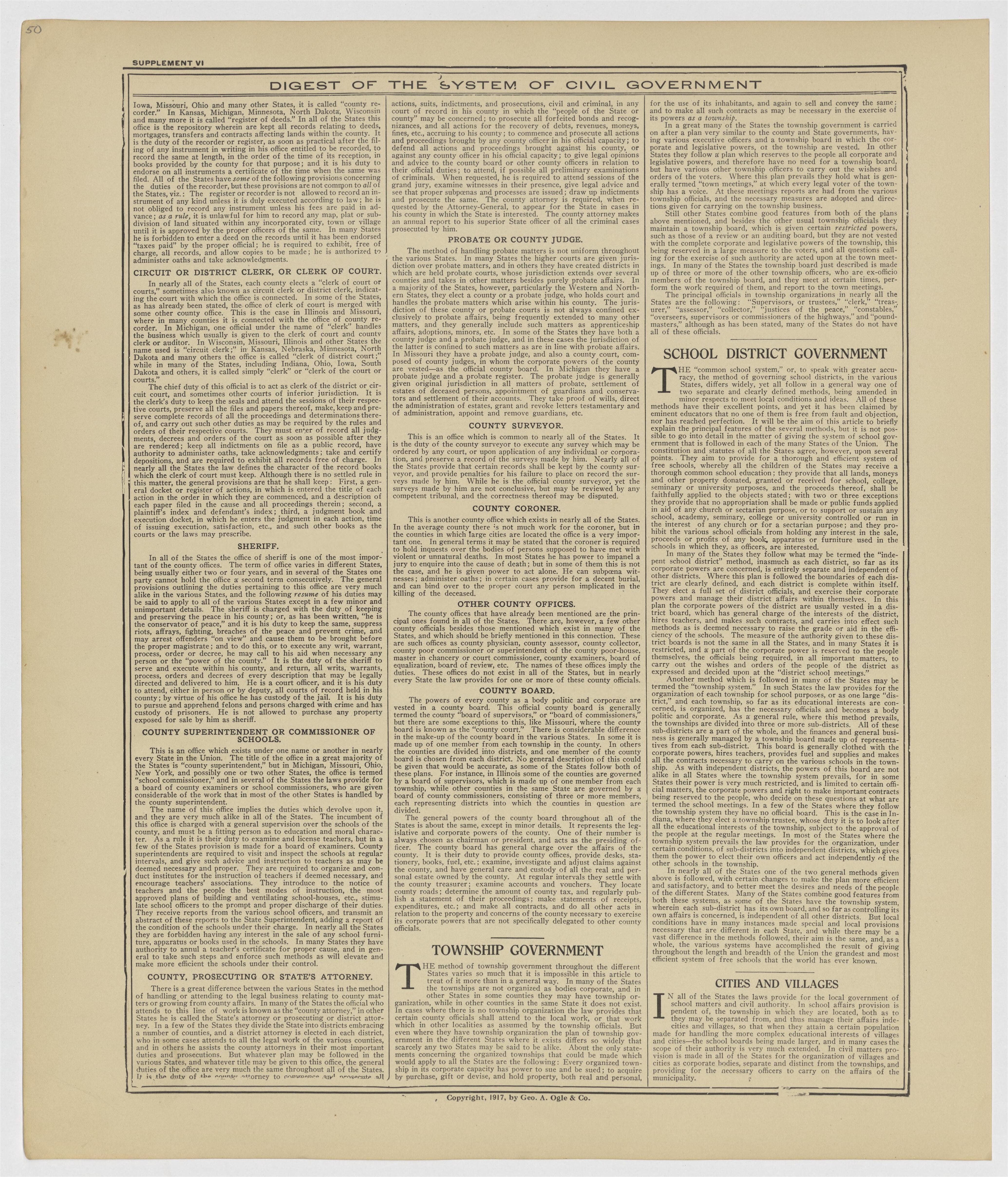 This old map of Kearney County, Nebraska,  was created by Geo. A. Ogle &amp; Co in 1923