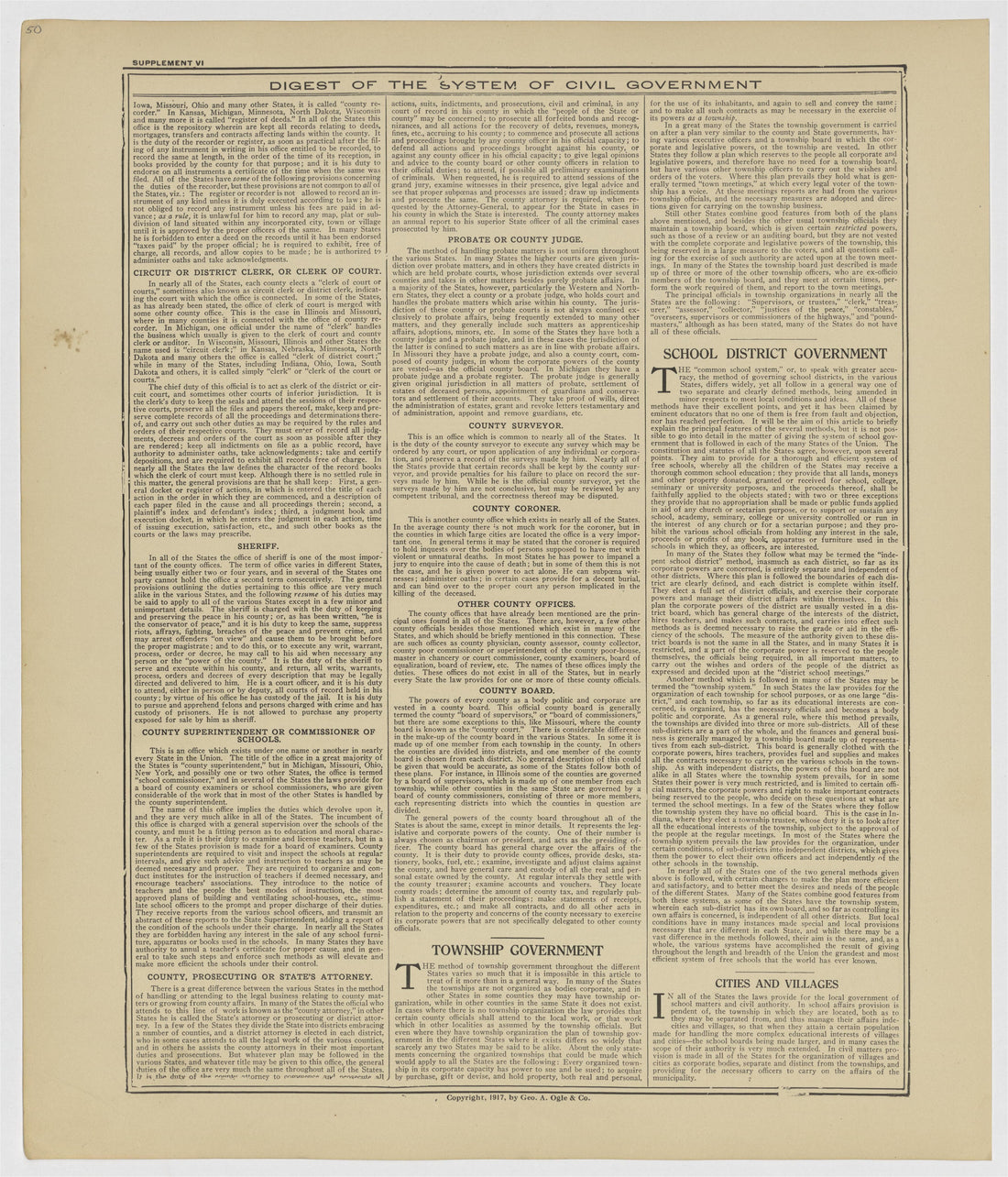 This old map of Kearney County, Nebraska,  was created by Geo. A. Ogle &amp; Co in 1923