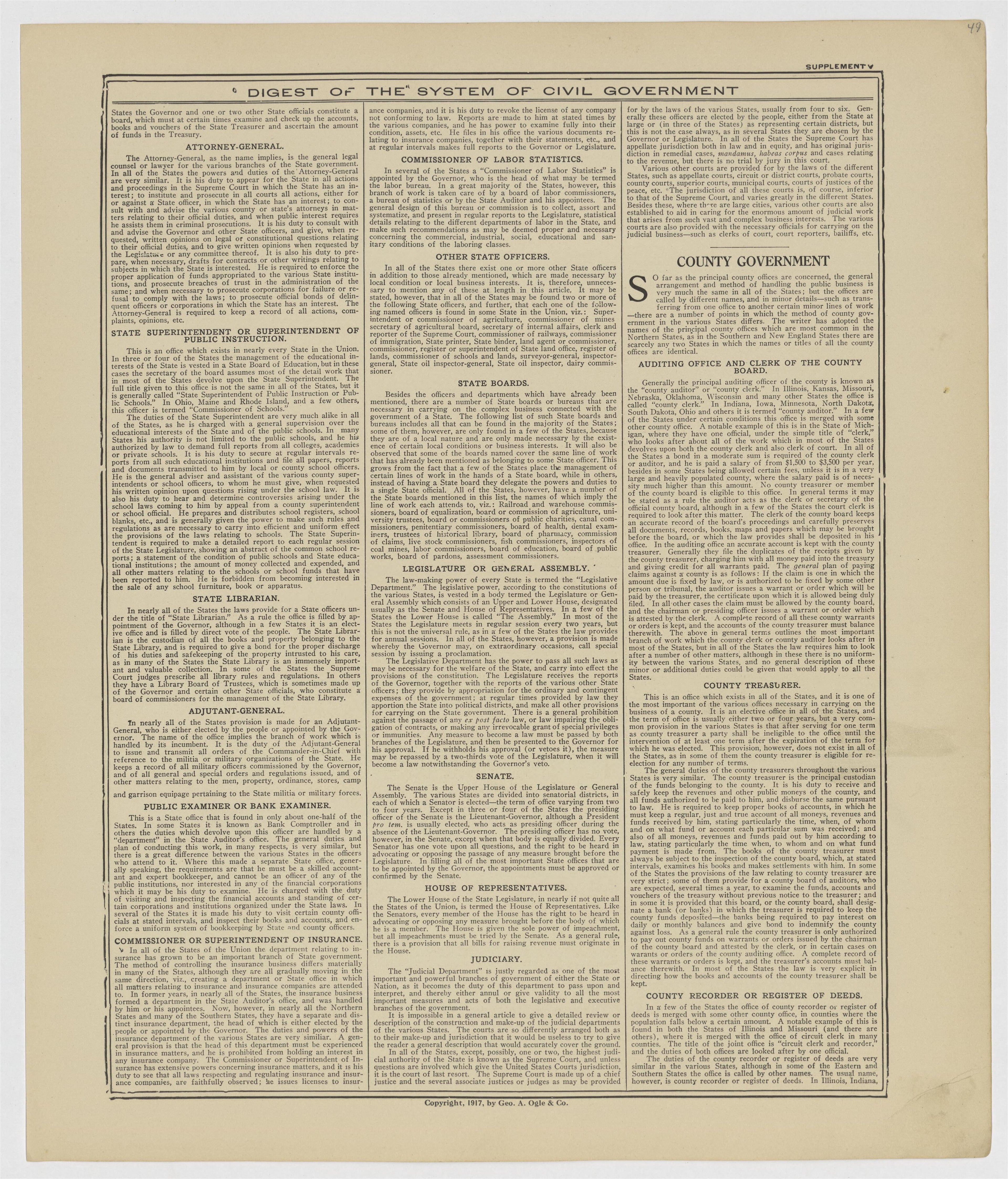 This old map of Kearney County, Nebraska,  was created by Geo. A. Ogle &amp; Co in 1923