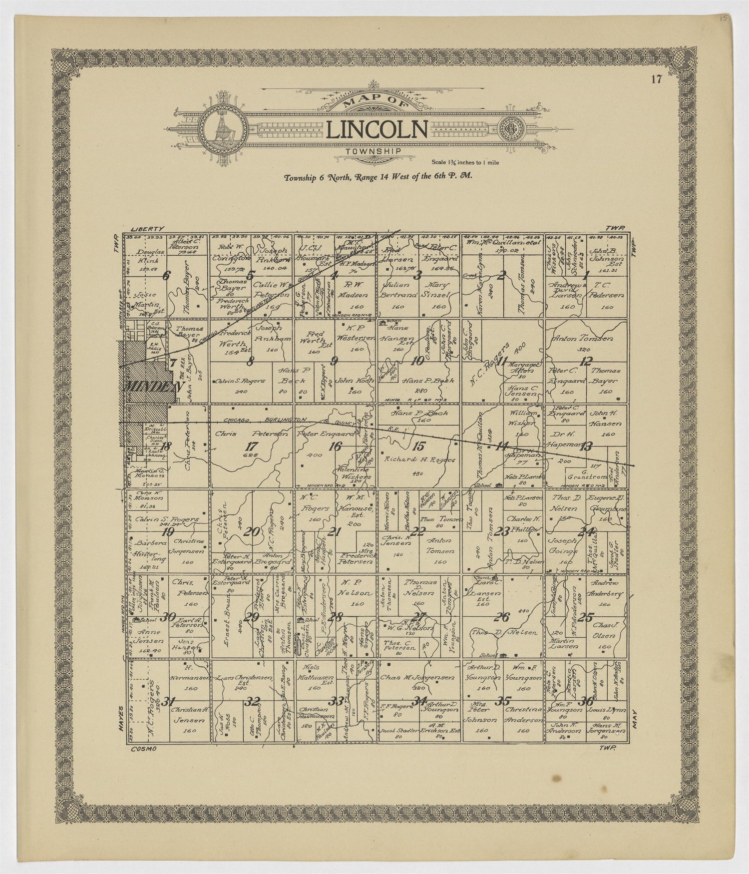 This old map of Kearney County, Nebraska,  was created by Geo. A. Ogle &amp; Co in 1923