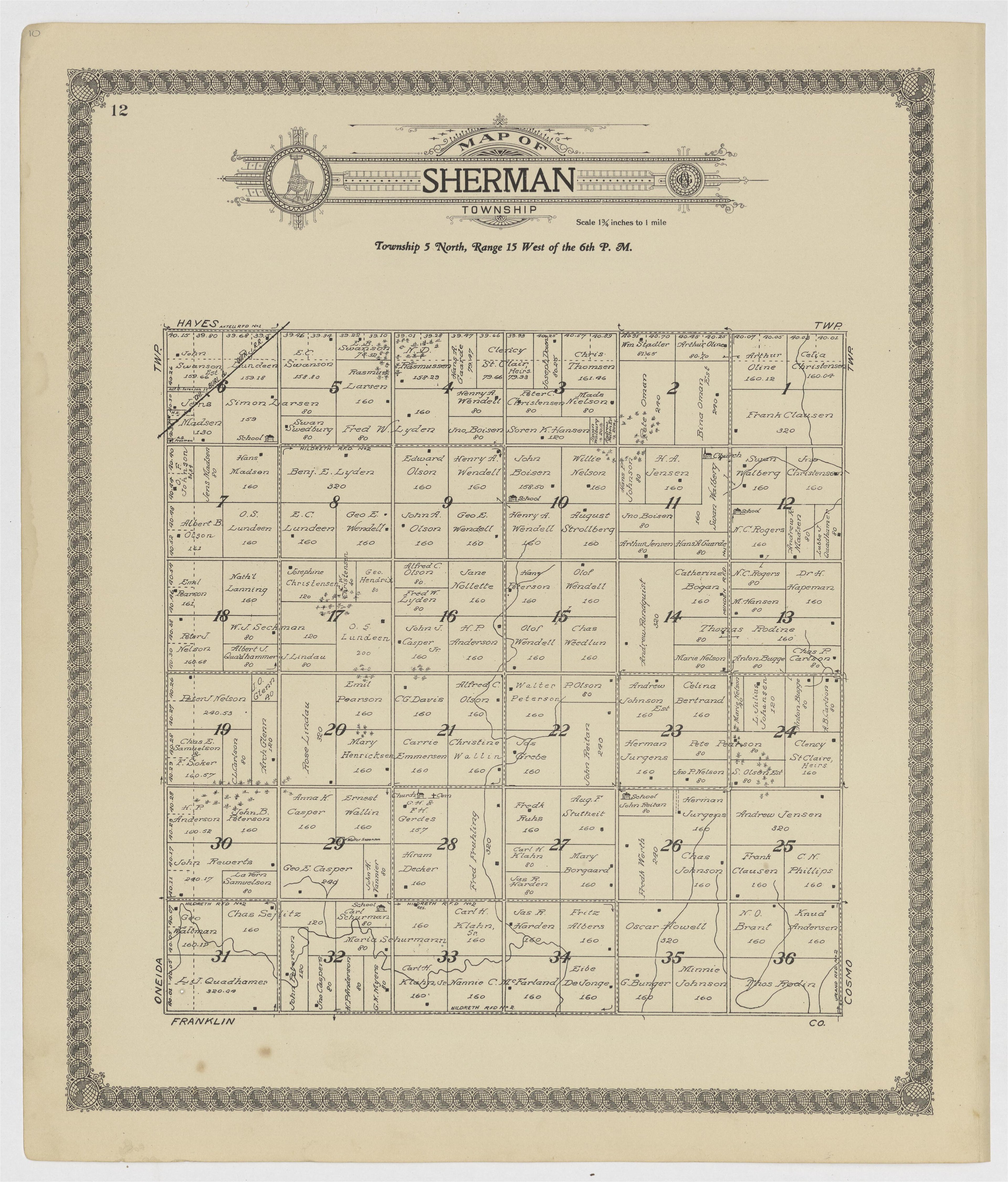 This old map of Kearney County, Nebraska,  was created by Geo. A. Ogle &amp; Co in 1923