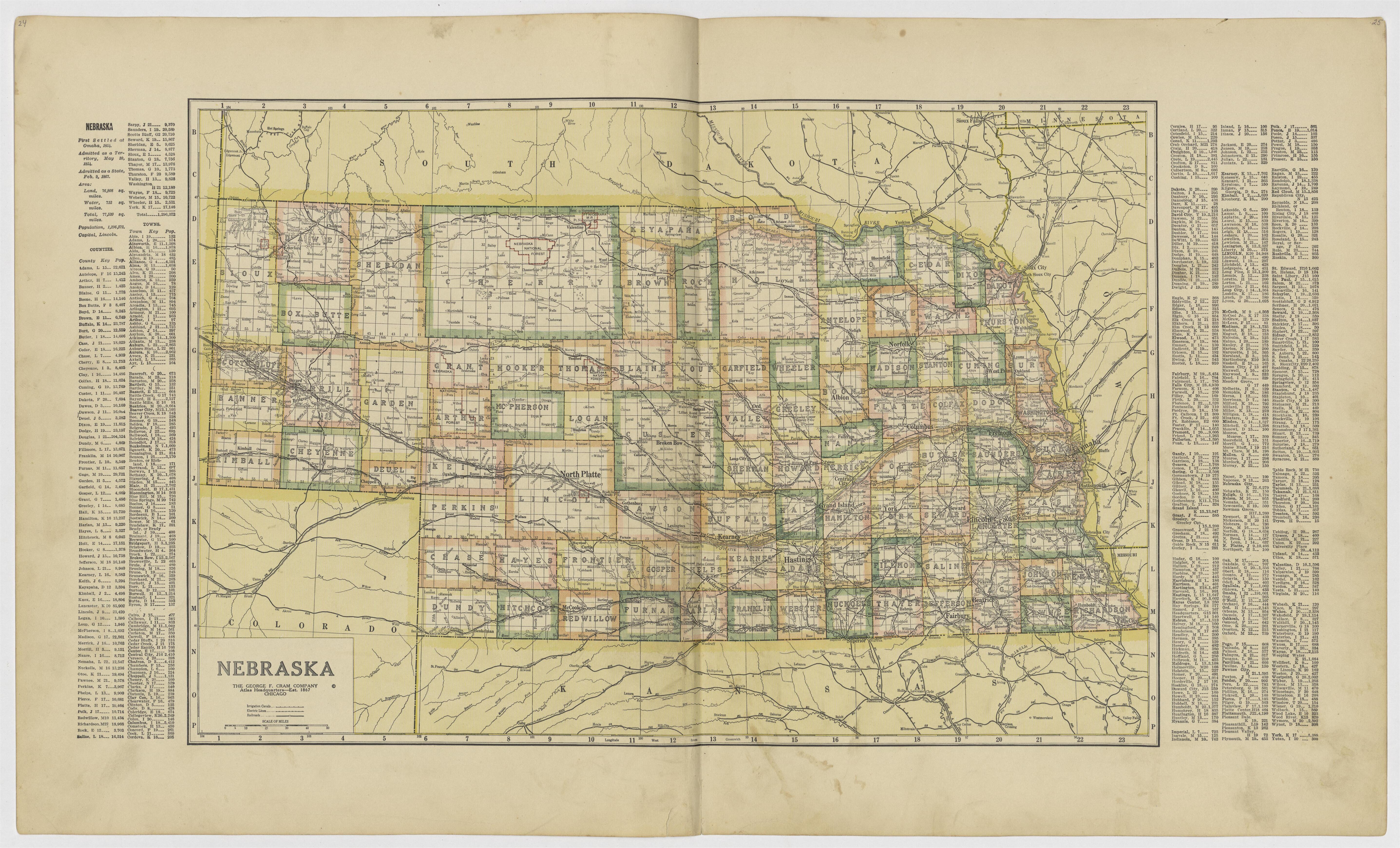 This old map of Kearney County, Nebraska,  was created by Geo. A. Ogle &amp; Co in 1923