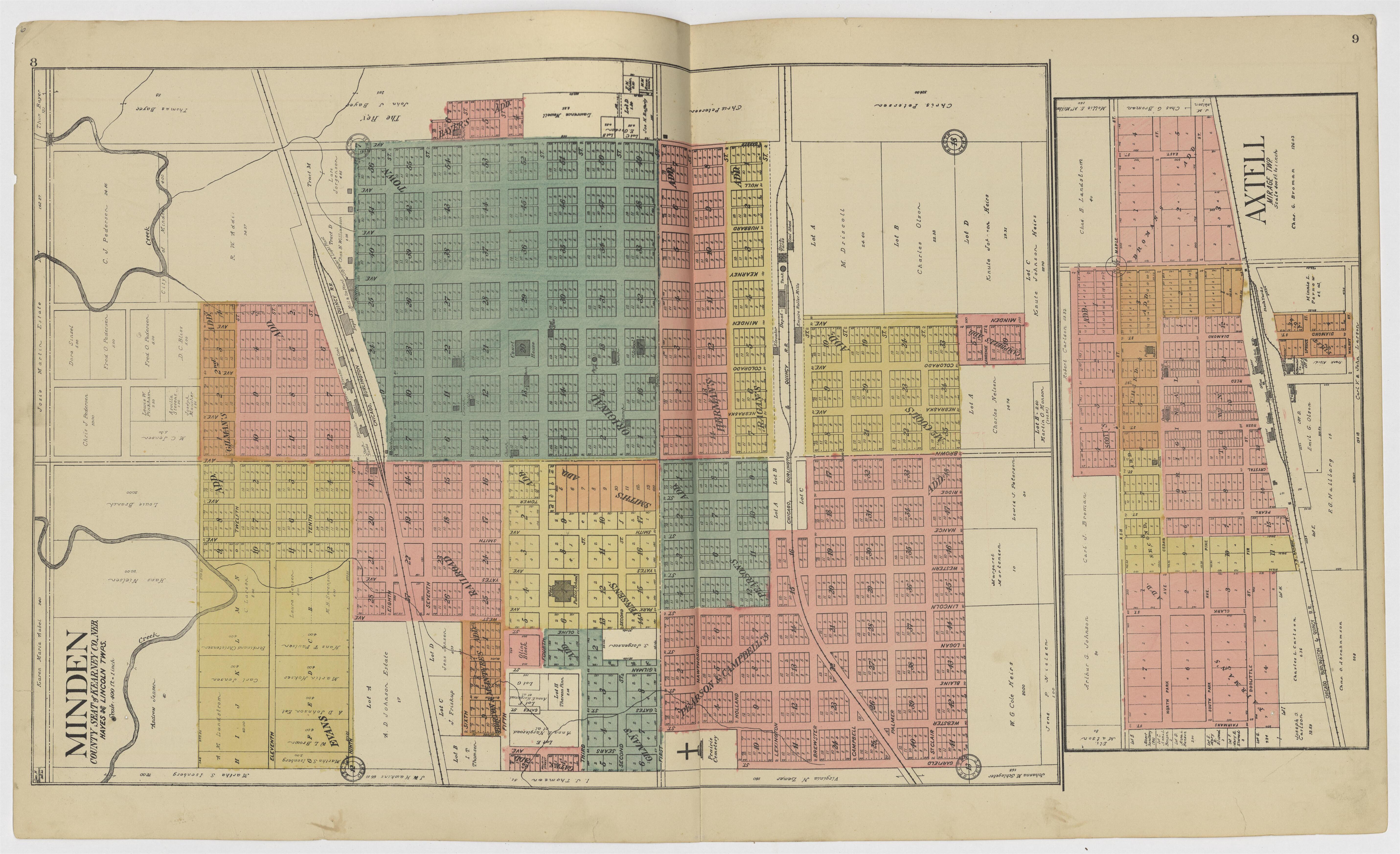 This old map of Kearney County, Nebraska,  was created by Geo. A. Ogle &amp; Co in 1923