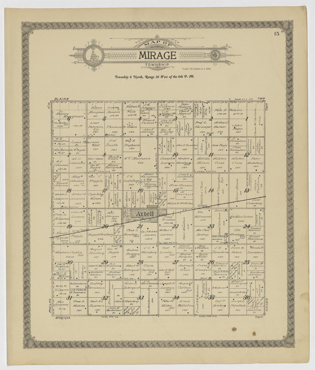 This old map of Kearney County, Nebraska,  was created by Geo. A. Ogle &amp; Co in 1923