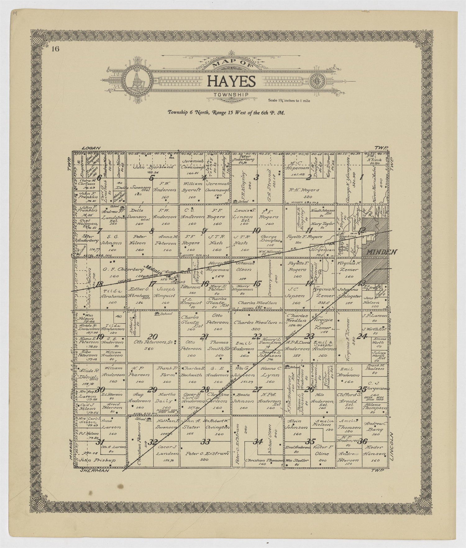 Image 14 of Standard Atlas of Kearney County, Nebraska from Standard Atlas of Kearney County, Nebraska : Including a Plat Book of the Villages, Cities and Townships of the County : Map of the State, United States and World : Patrons Directory, … 1923 by Relic Map Company