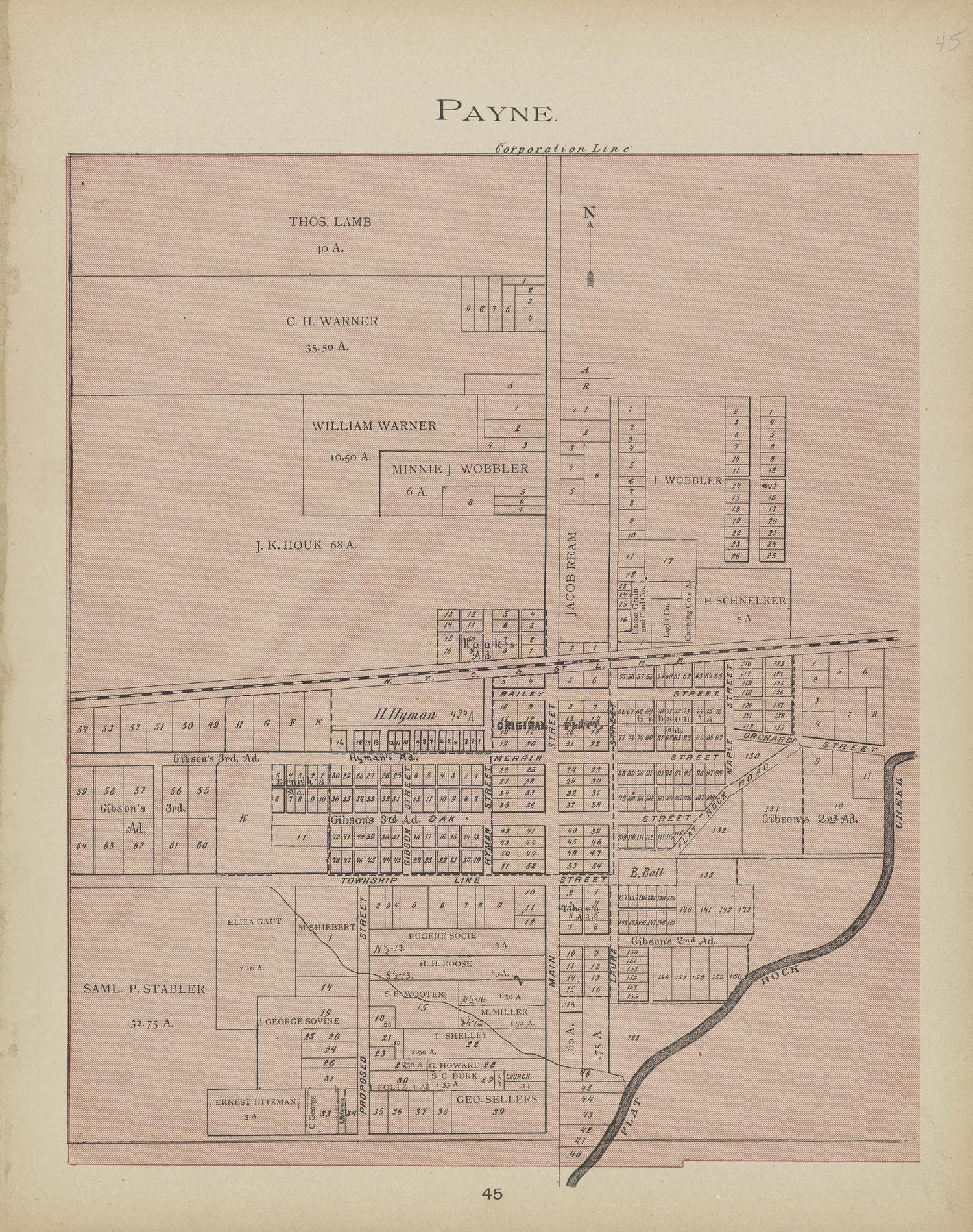 Payne from Atlas and Directory of Paulding County, Ohio : Containing Maps of Paulding County, Townships, and Incorporated Villages, Also Maps of the United States and State of Ohio : Together With an Outline … 1905 by Relic Map Company