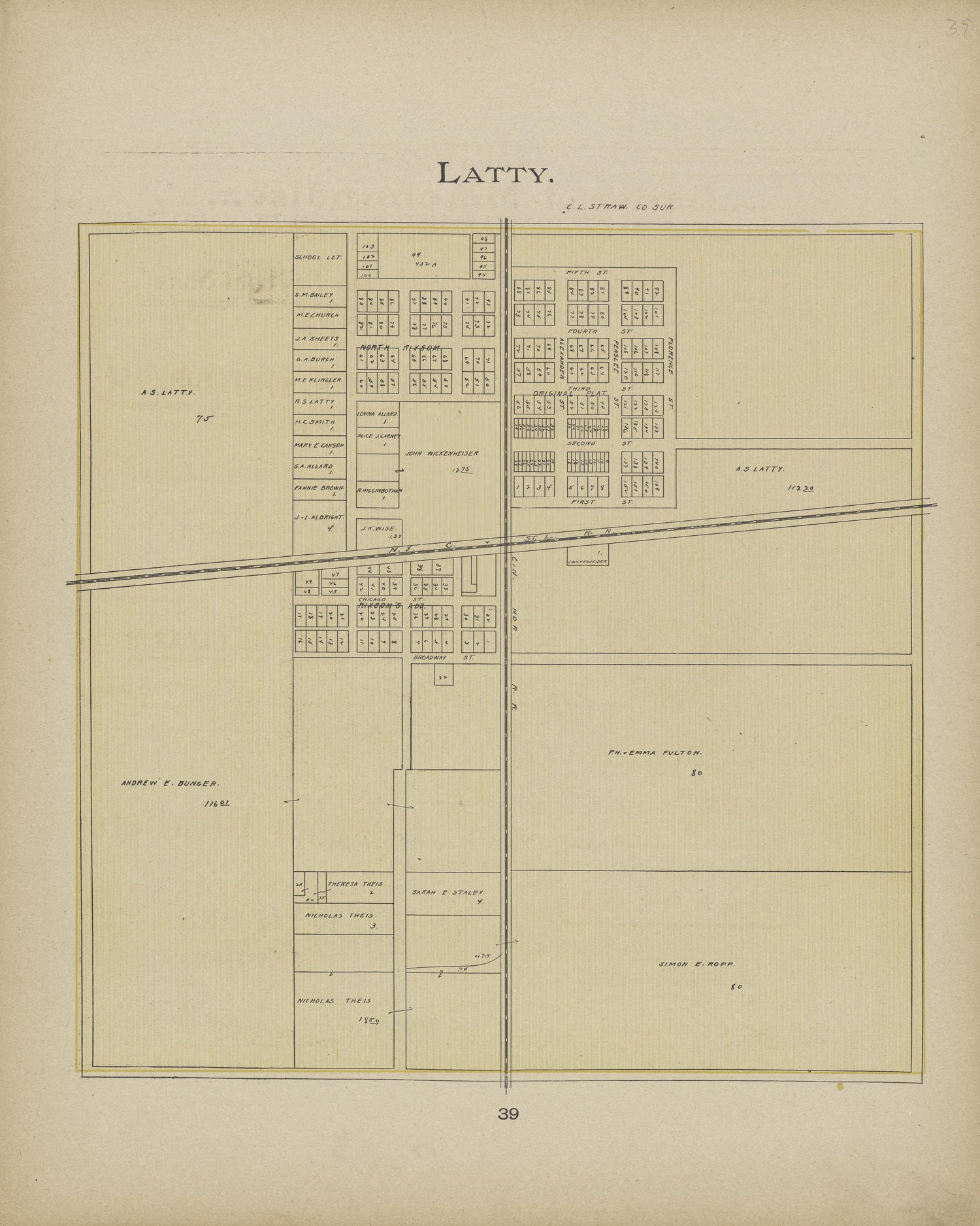 Latty from Atlas and Directory of Paulding County, Ohio : Containing Maps of Paulding County, Townships, and Incorporated Villages, Also Maps of the United States and State of Ohio : Together With an Outline … 1905 by Relic Map Company