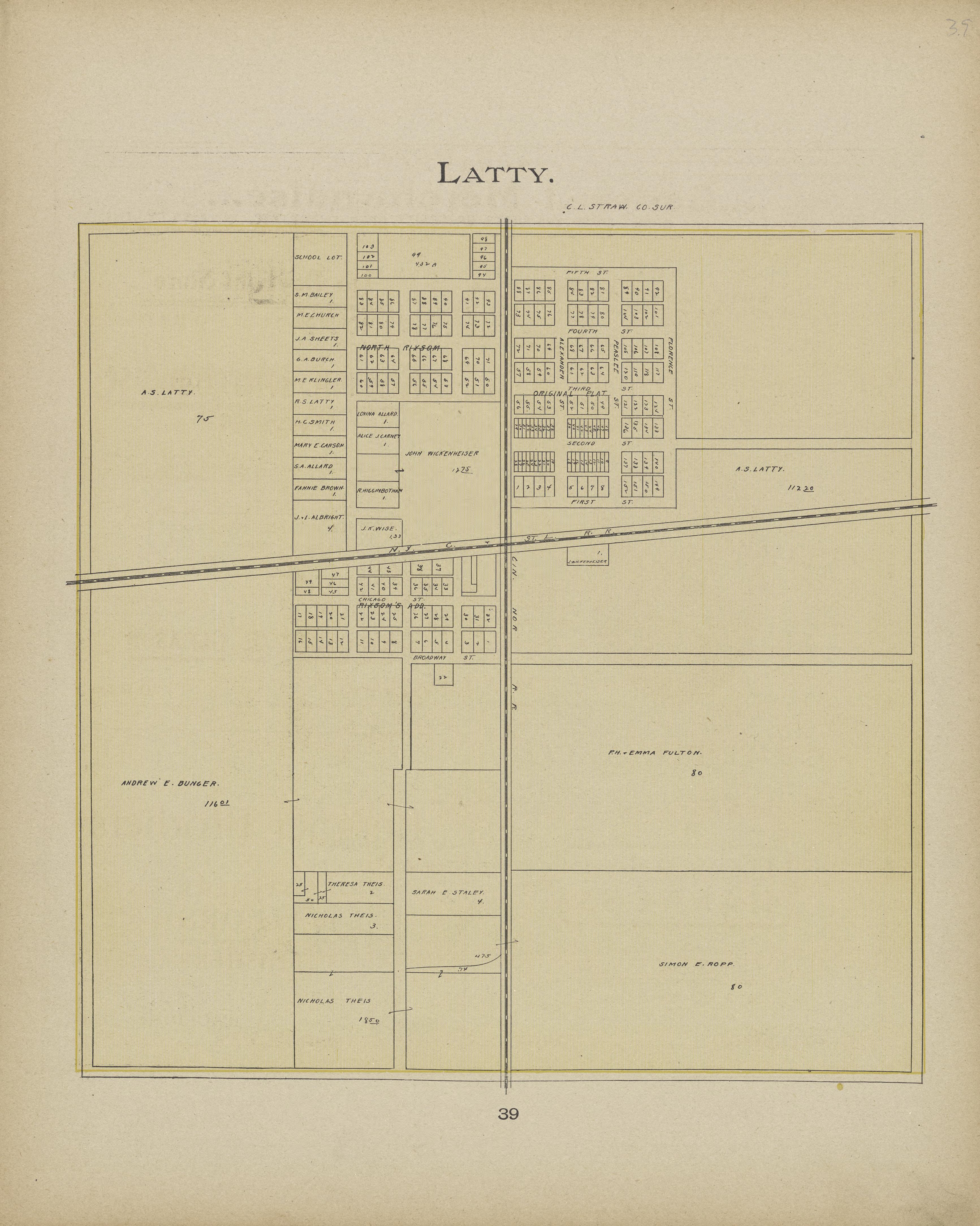 Latty from Atlas and Directory of Paulding County, Ohio : Containing Maps of Paulding County, Townships, and Incorporated Villages, Also Maps of the United States and State of Ohio : Together With an Outline … 1905 by Relic Map Company