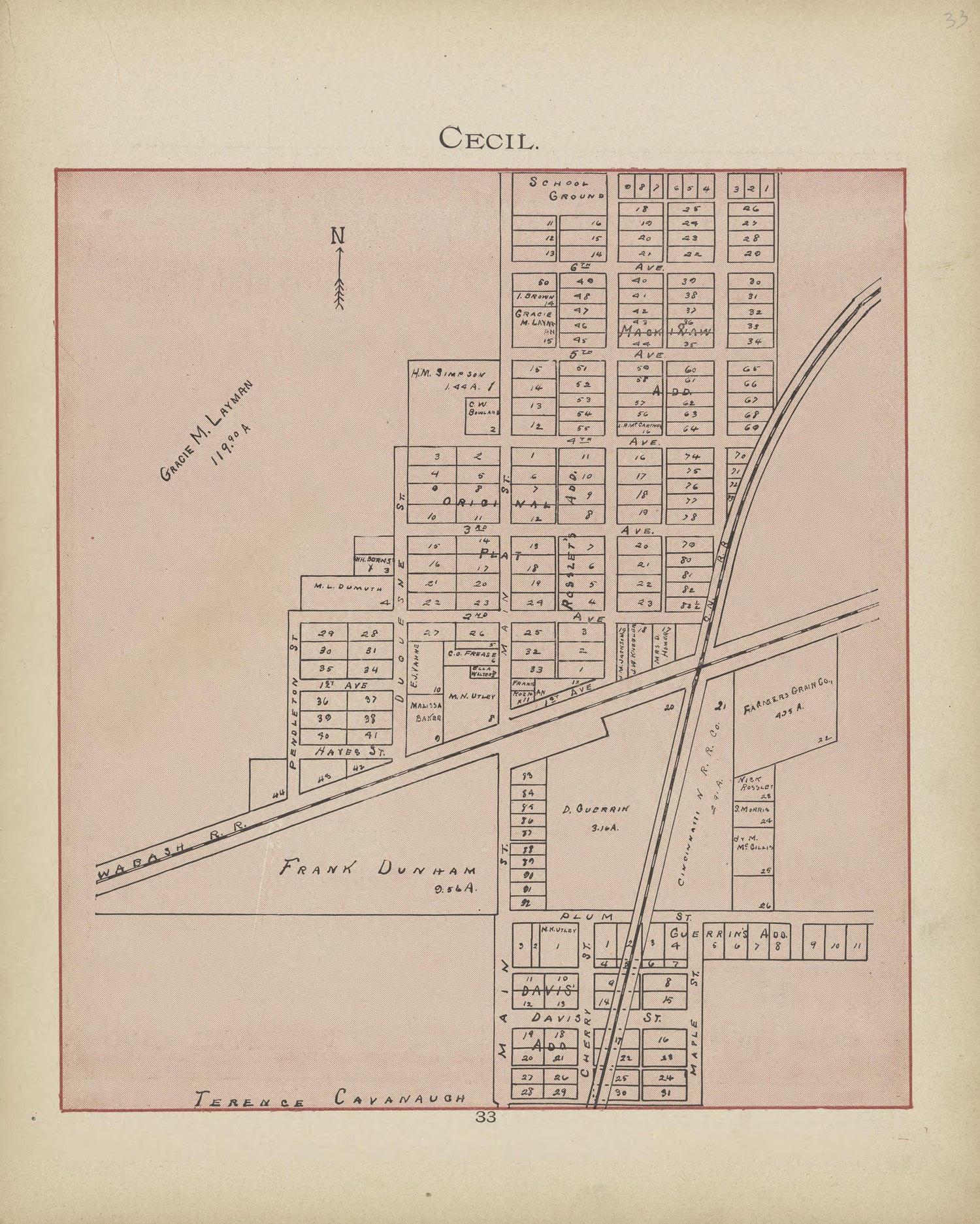 Cecil from Atlas and Directory of Paulding County, Ohio : Containing Maps of Paulding County, Townships, and Incorporated Villages, Also Maps of the United States and State of Ohio : Together With an Outline … 1905 by Relic Map Company