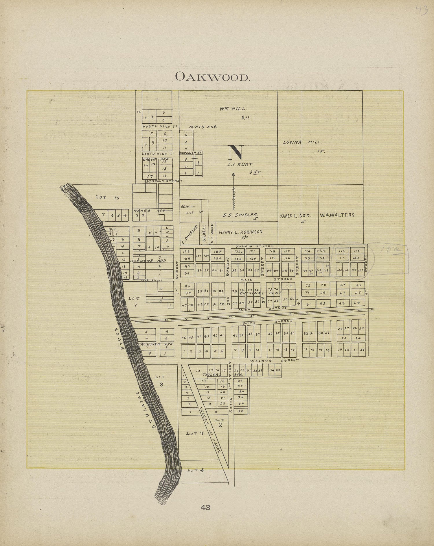 Oakwood from Atlas and Directory of Paulding County, Ohio : Containing Maps of Paulding County, Townships, and Incorporated Villages, Also Maps of the United States and State of Ohio : Together With an Outline … 1905 by Relic Map Company