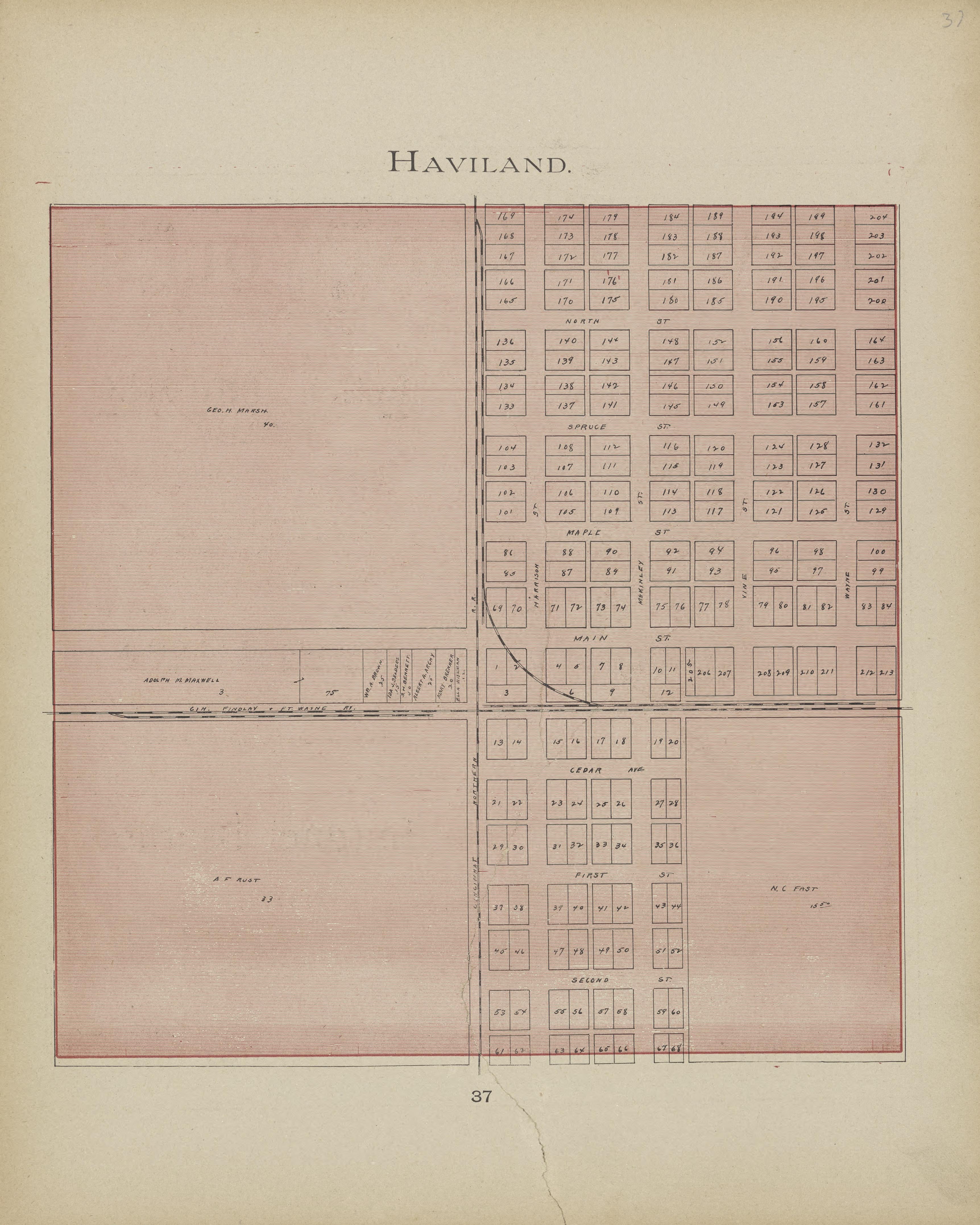 Haviland from Atlas and Directory of Paulding County, Ohio : Containing Maps of Paulding County, Townships, and Incorporated Villages, Also Maps of the United States and State of Ohio : Together With an Outline … 1905 by Relic Map Company