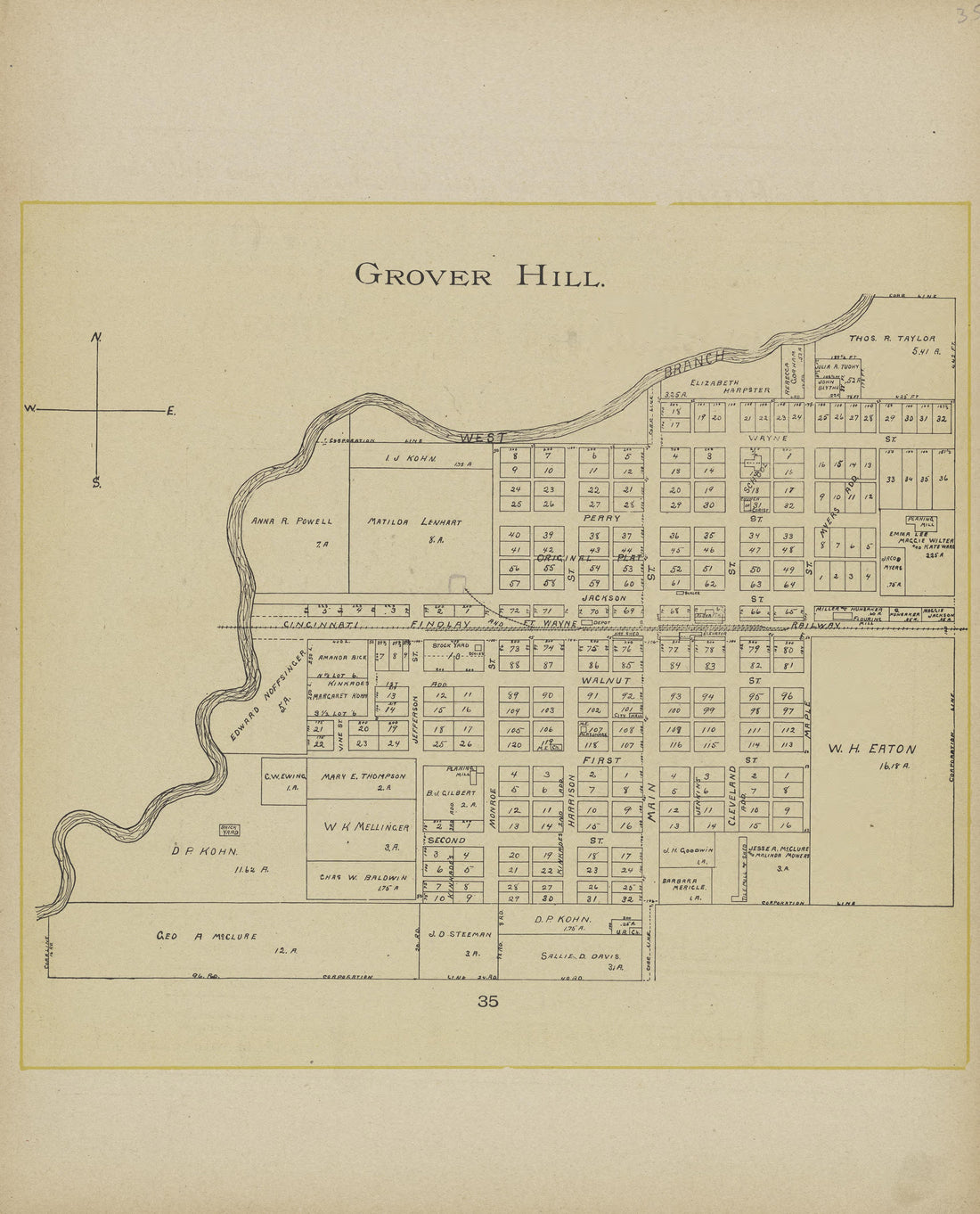 This old map of Ohio, Paulding County,  was created by Morrow, O. (Oliver) in 1905