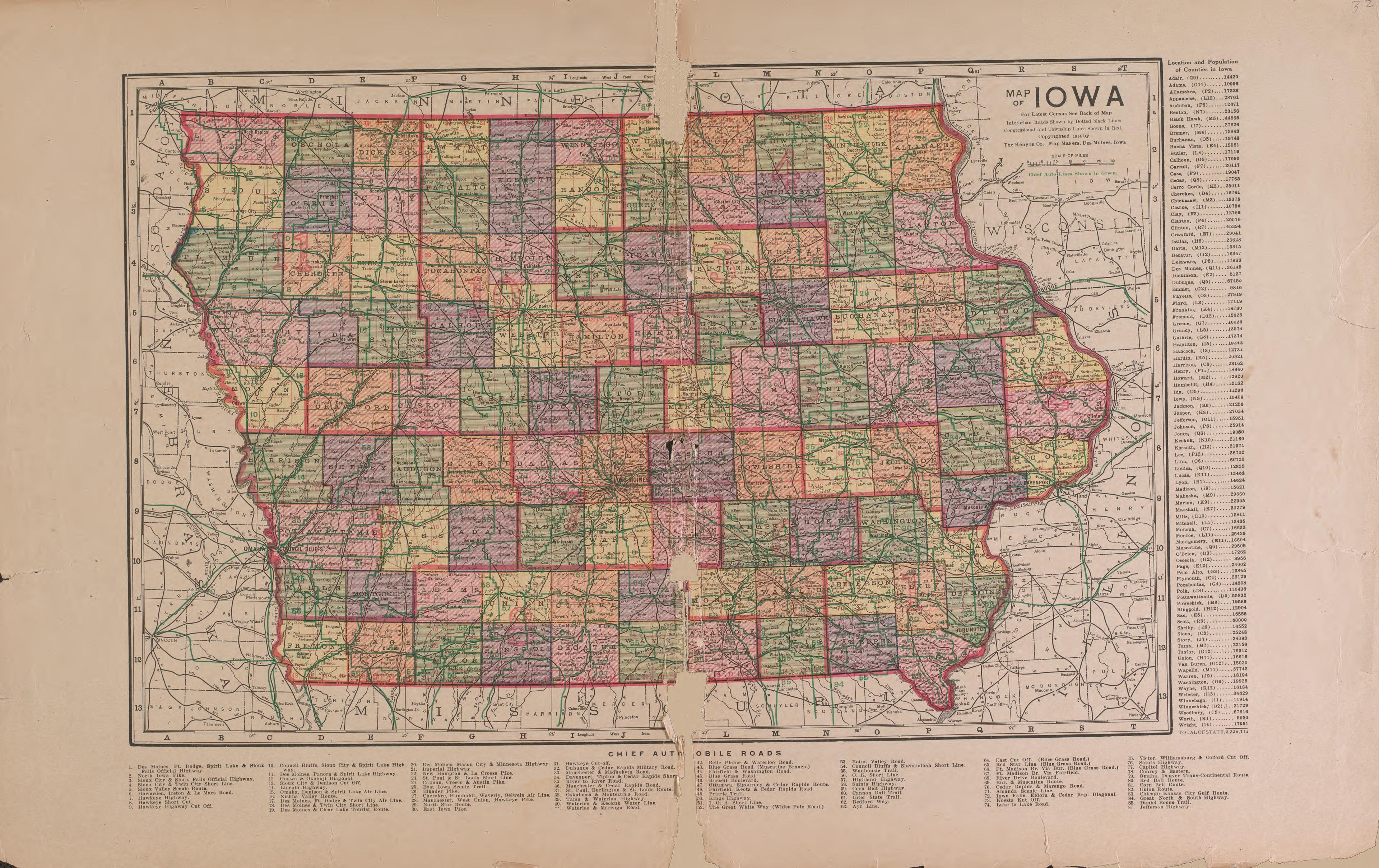 Iowa from Atlas and Plat Book of Guthrie County, Iowa : Containing Outline Map of the County, Plats of All the Townships With Owners&