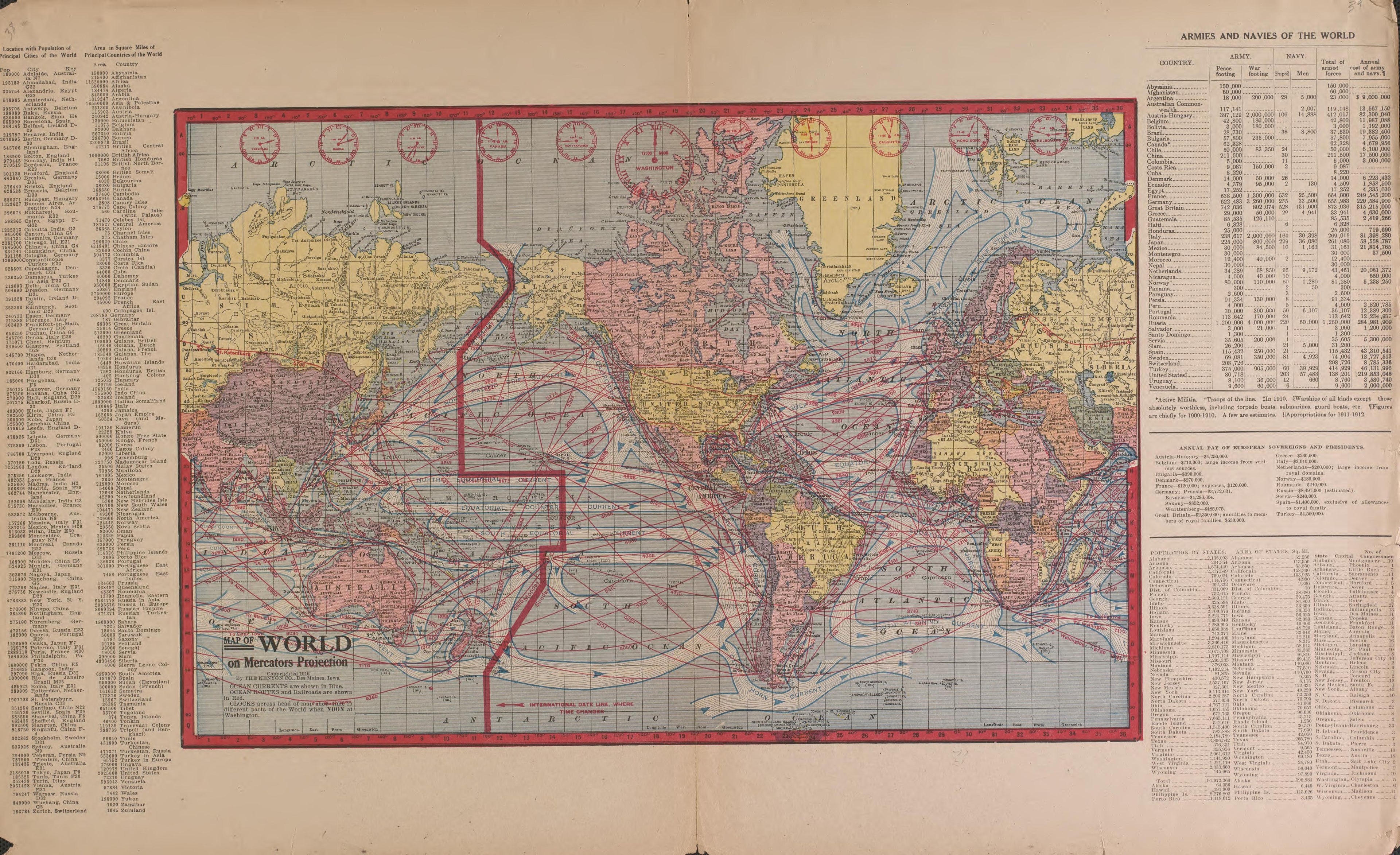 Map of the World from Atlas and Plat Book of Guthrie County, Iowa : Containing Outline Map of the County, Plats of All the Townships With Owners&